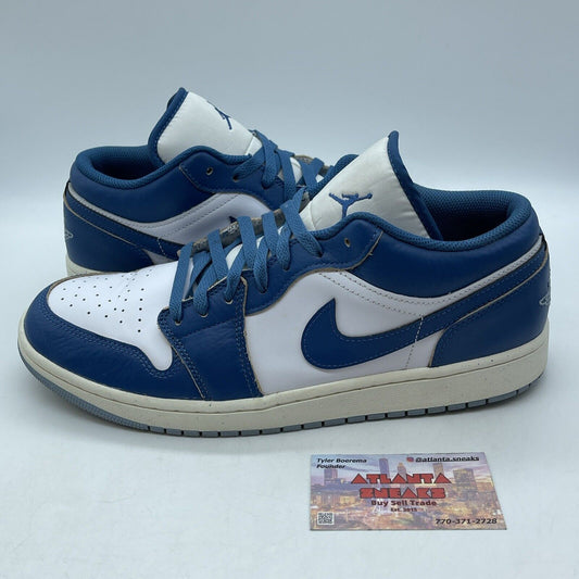 Size 11 - Air Jordan 1 SE Low Industrial Blue White Leather (FN5214-141)
