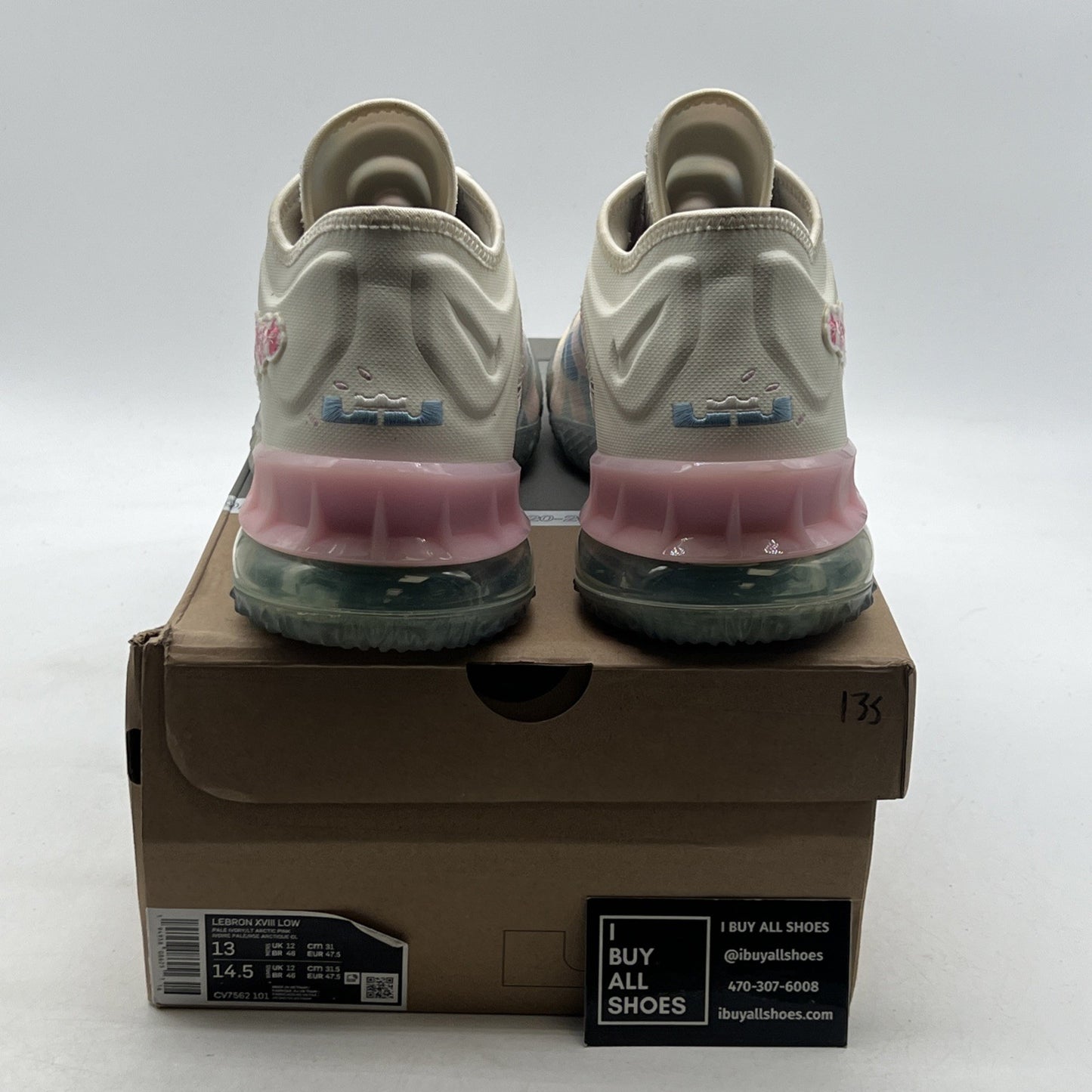 Size 13 - Nike atmos x LeBron 18 Low Sakura (CV7562-101)