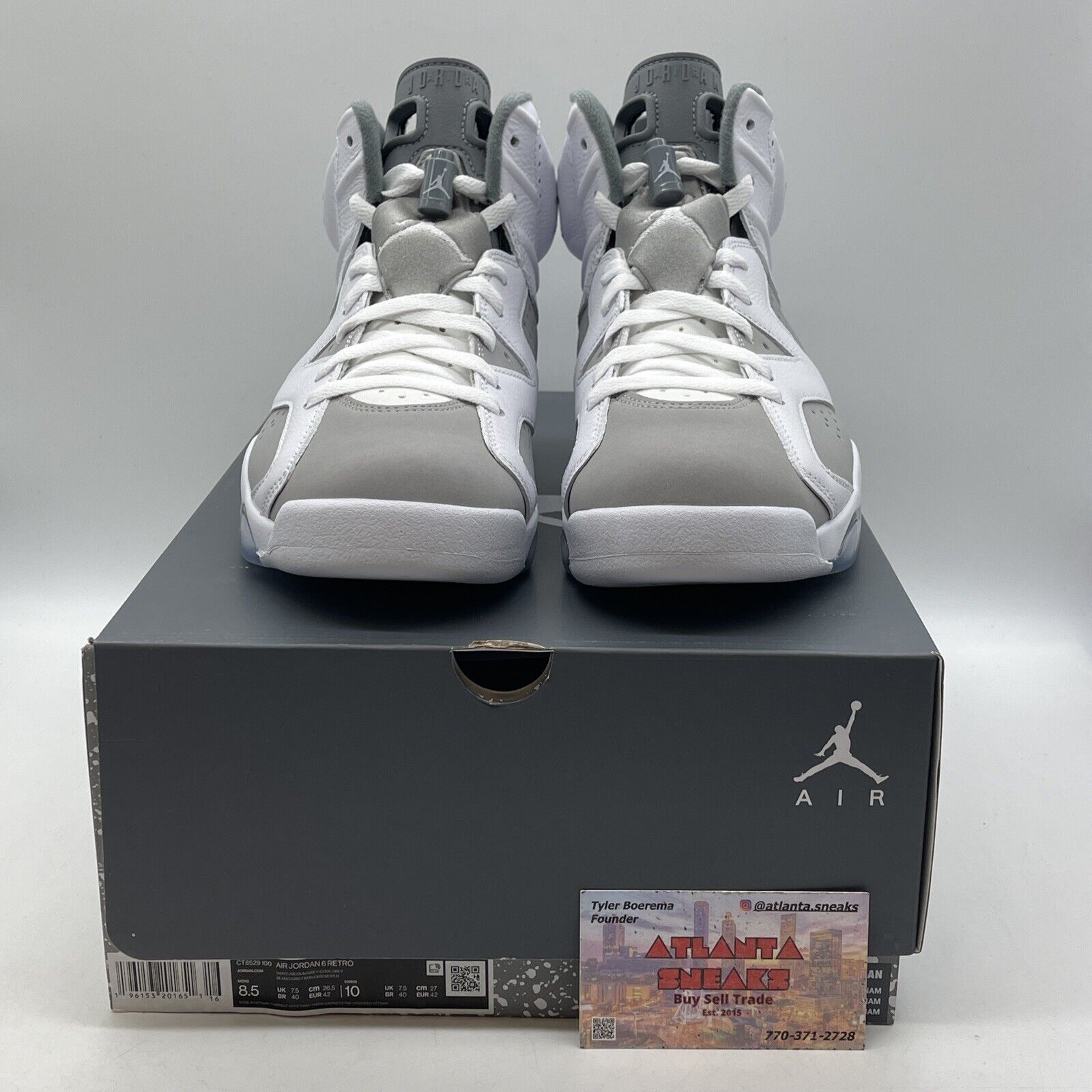 Size 8.5 - Jordan 6 Retro Low Cool Grey Suede White  Leather (CT8529-100)