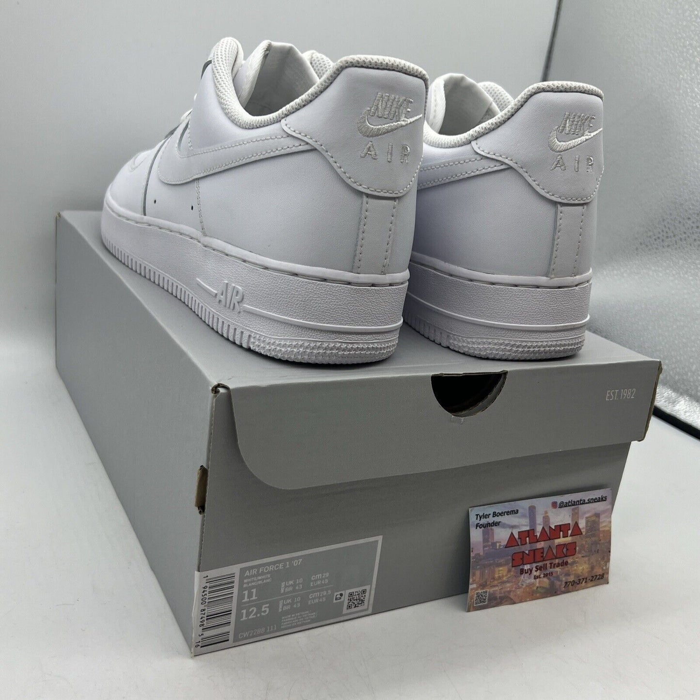 Size 11 - Nike Air Force 1 '07 Low Triple White Brand New Og All