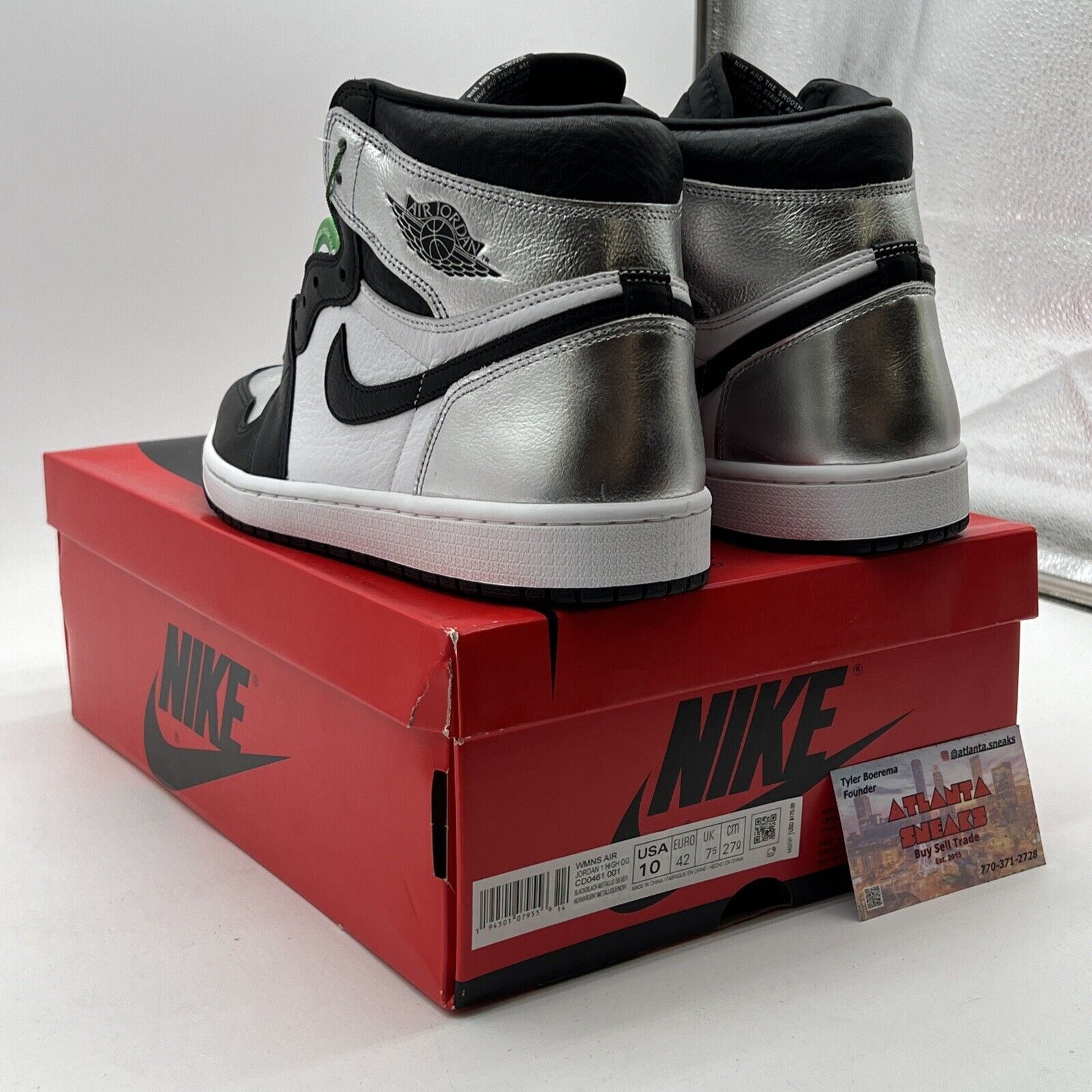 Size 10W - Air Jordan 1 High OG Metallic Silver (CD0461-001)