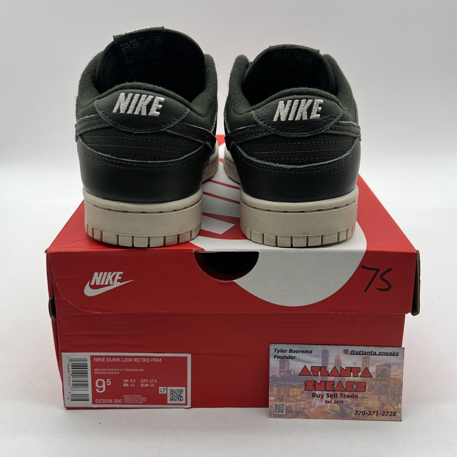 Size 9.5 - Nike Dunk Premium Low Sequoia White Olive (DZ2538-300)