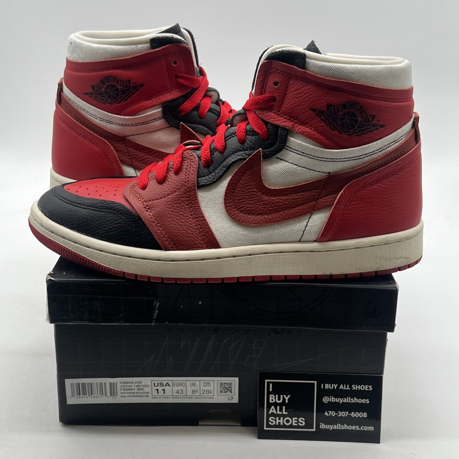 Size 11W - Air Jordan 1 Method of Make High Sport Red W (FB9891-600)