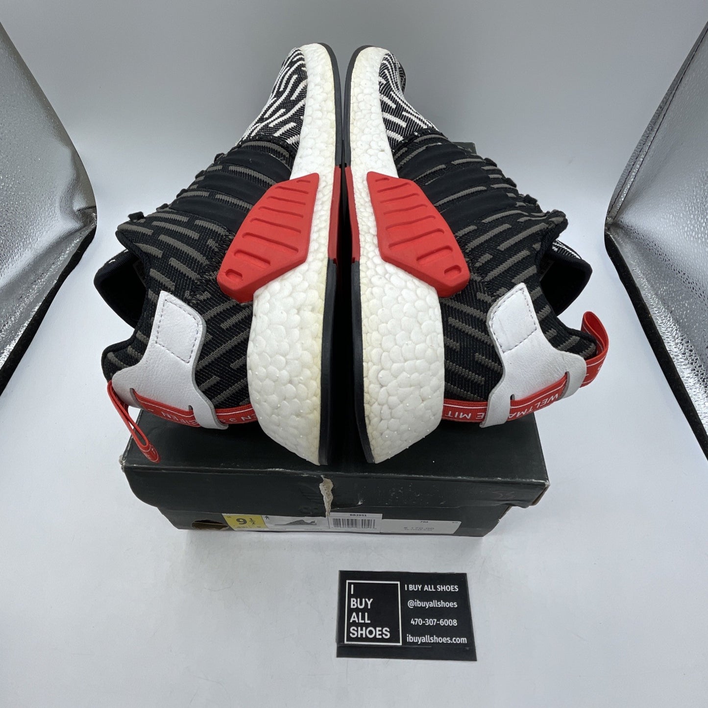 Size 9.5 - Adidas NMD_R2 PK Core Black Stripe (BB2951)