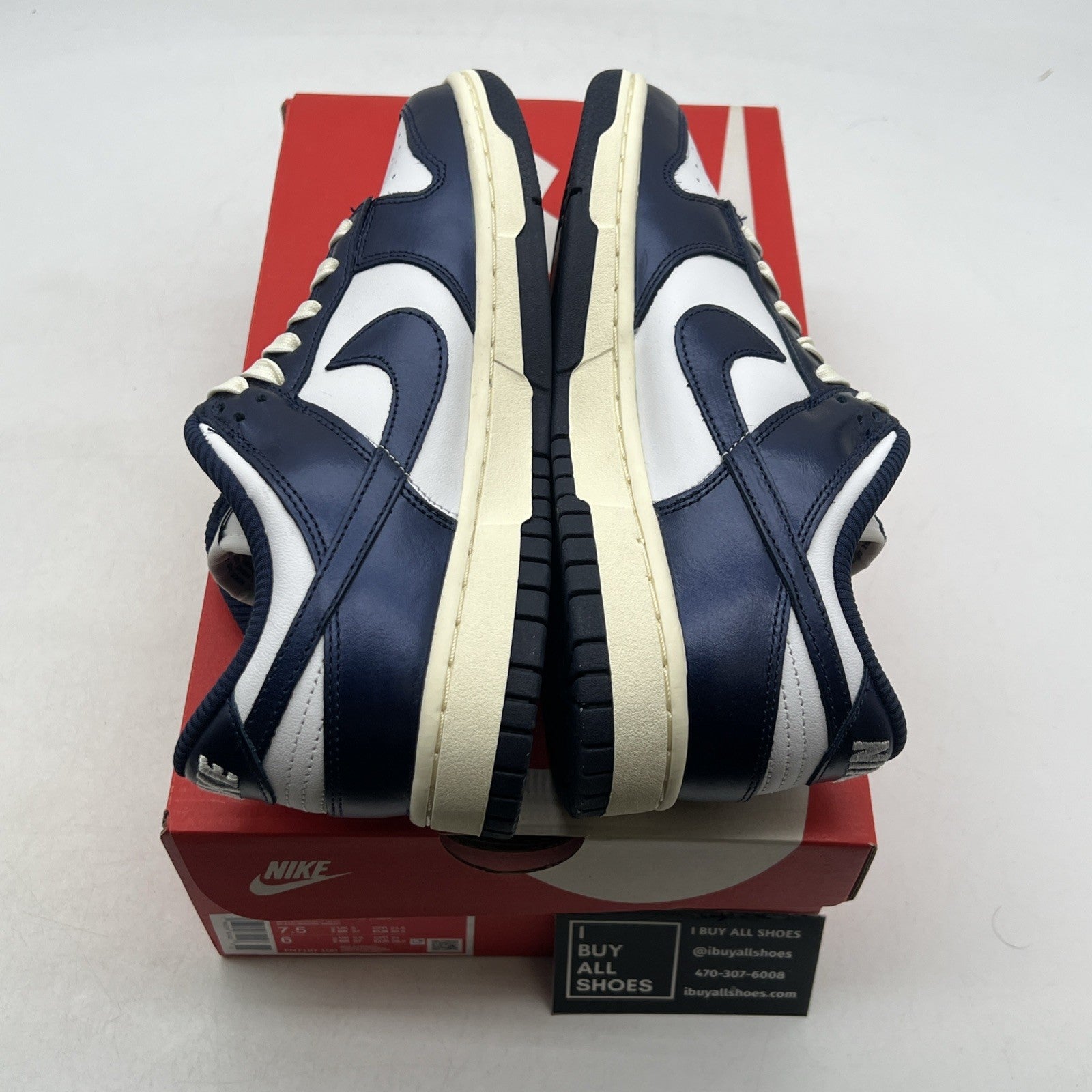 Size 7.5 - Nike Dunk Premium Low Vintage Navy W (FN7197-100)