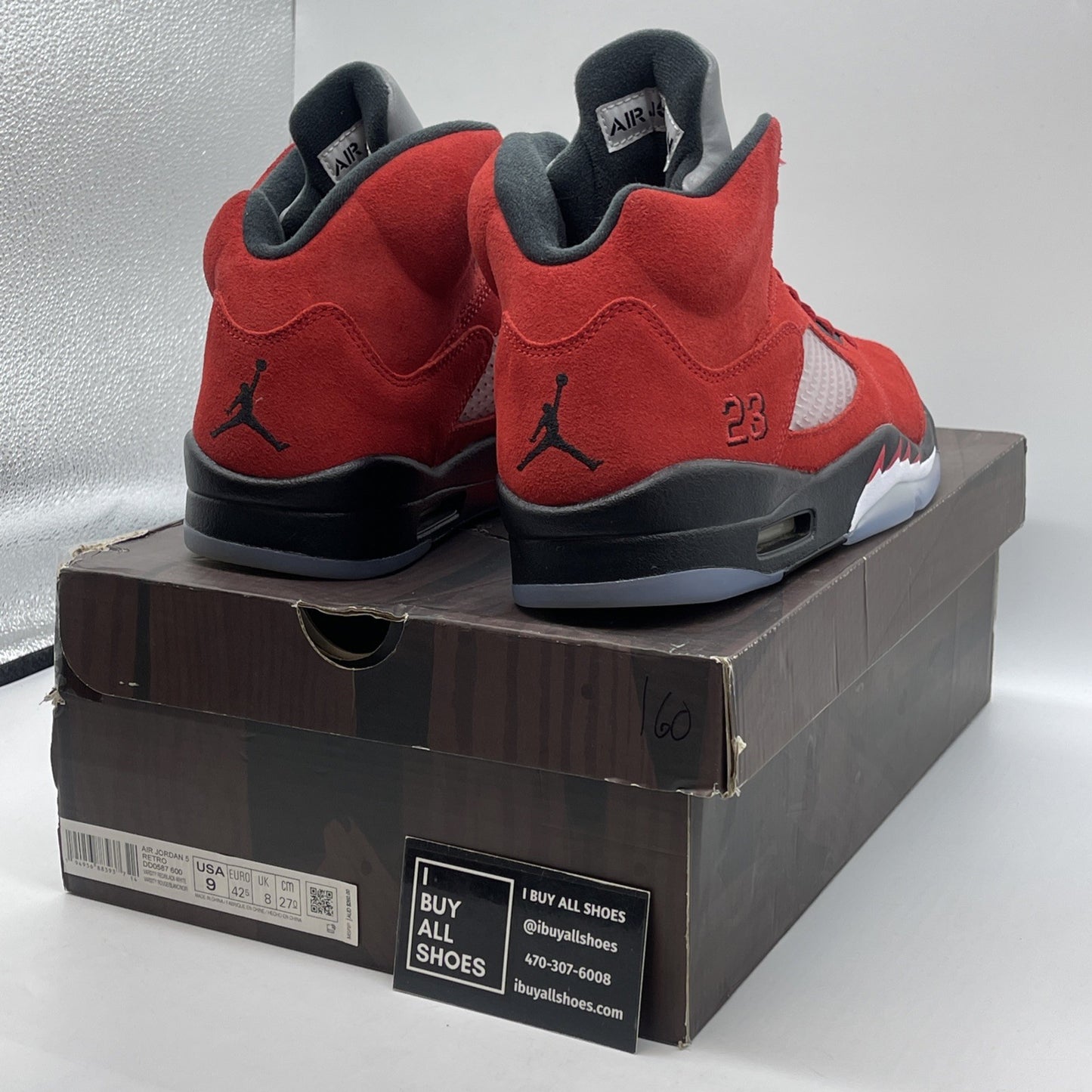 Size 9 - Jordan 5 Retro Mid Raging Bull Red Black Grey Suede (DD0587-600)