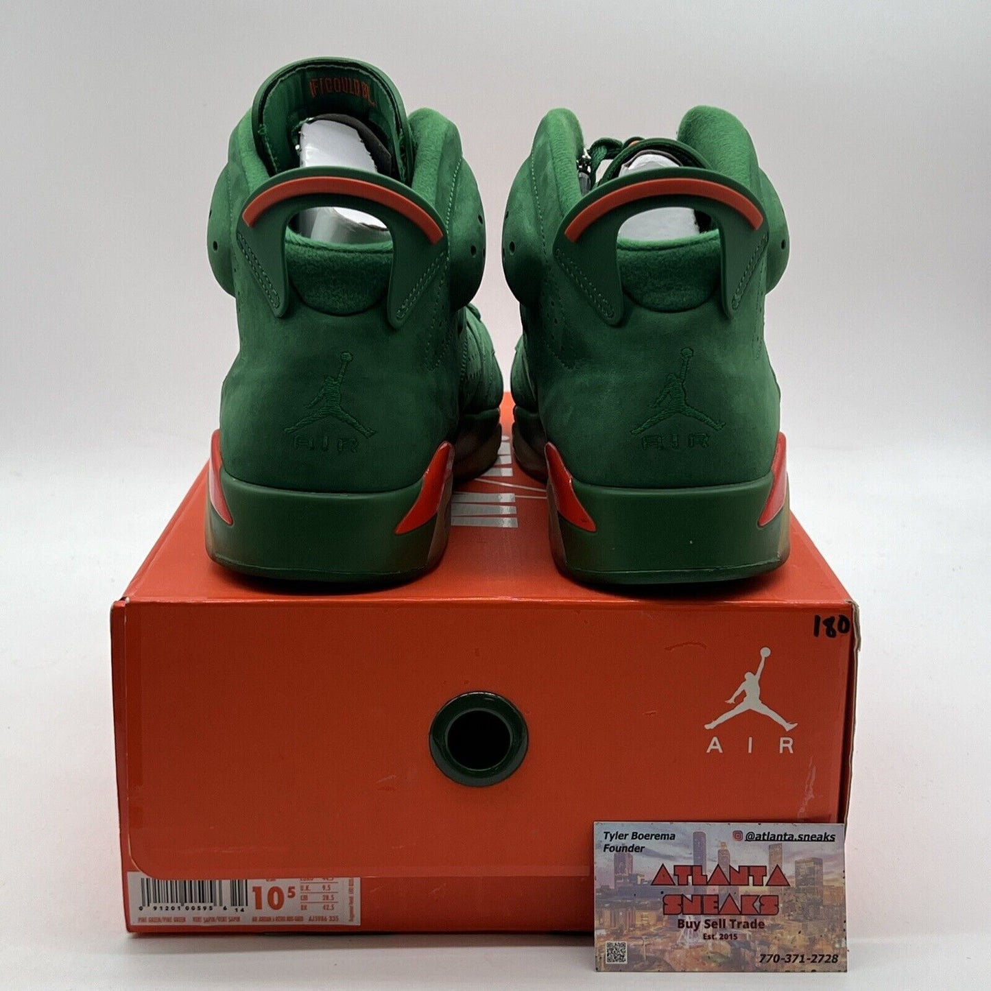 Size 10.5 - Air Jordan 6 Retro NRG Green Suede Gatorade (AJ5986-335)