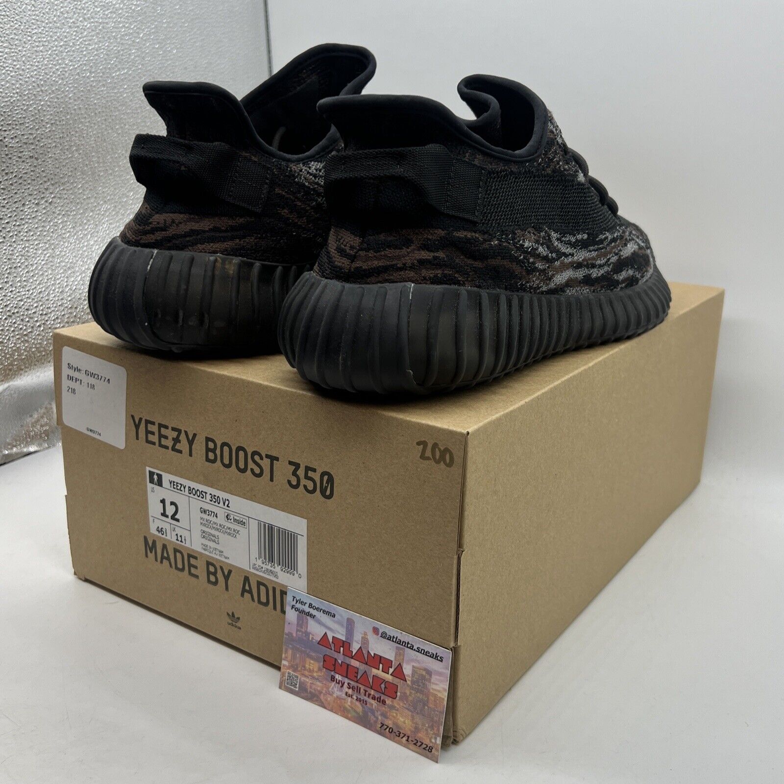 Size 12 - adidas Yeezy Boost 350 V2 Low MX Rock Black Brown (GW3774)