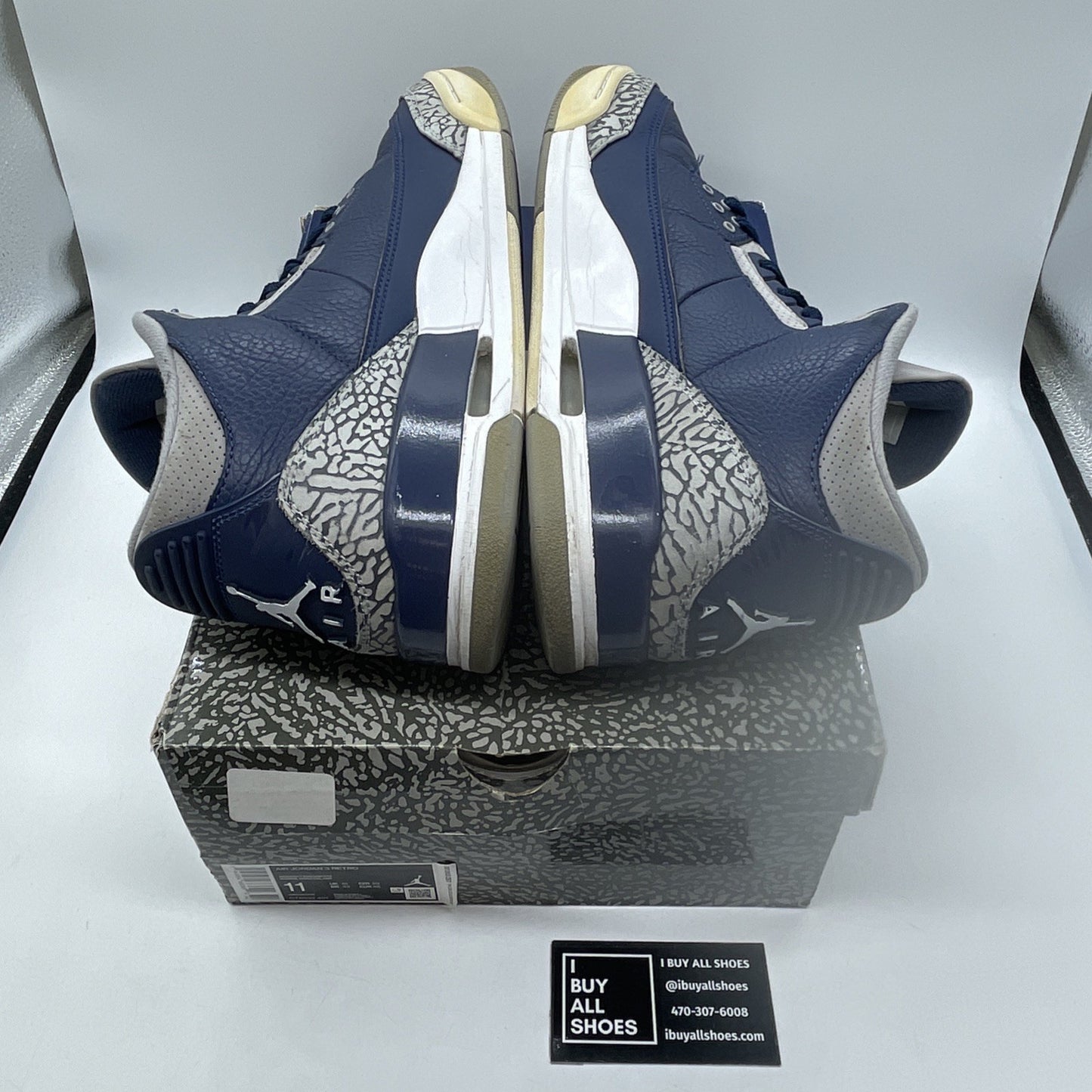 Size 11 - Jordan 3 Georgetown Blue Grey Suede Leather (CT8532-401)