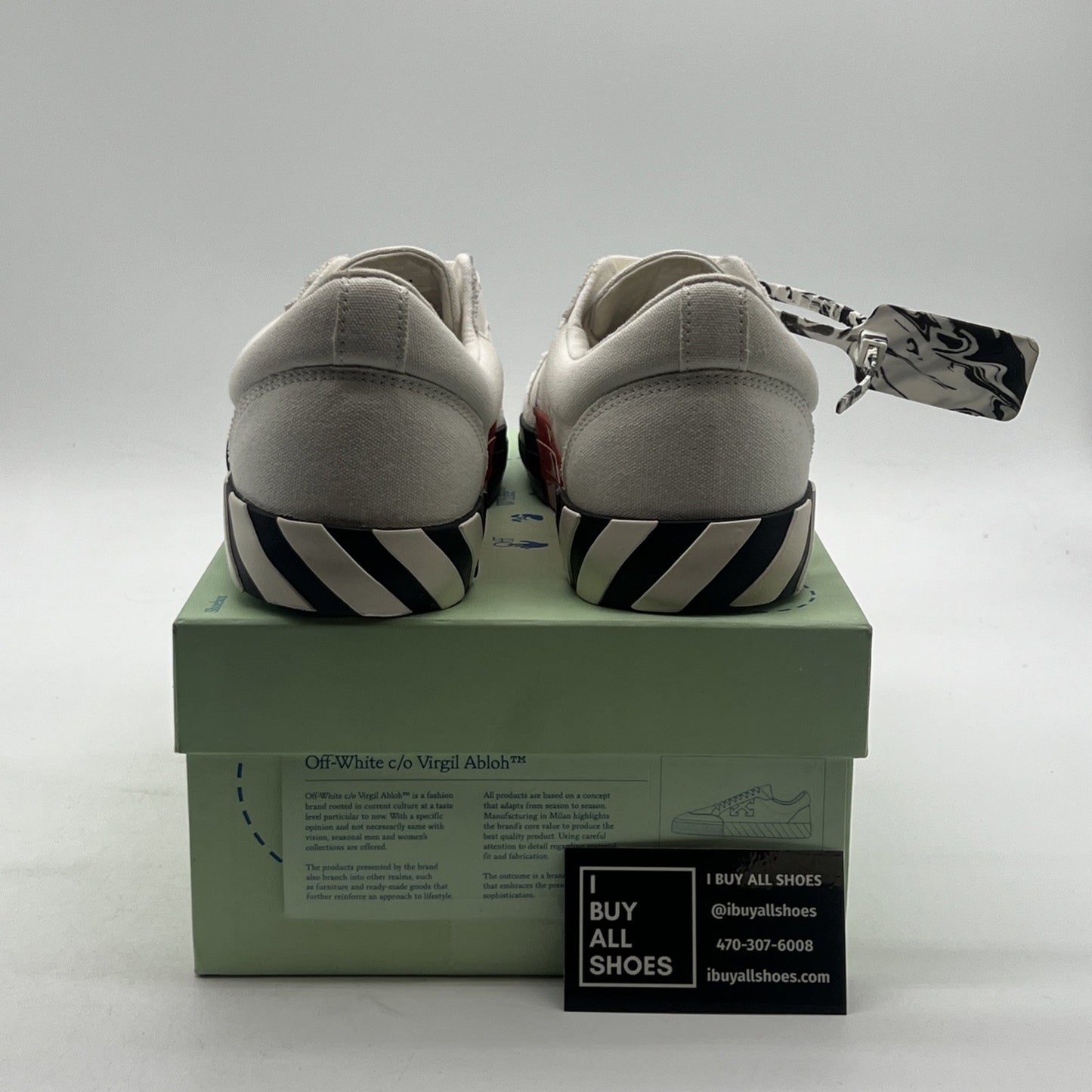Size 42 - Womens Off-White Vulcanized Canvas Low White Casual Shoes Sneakers