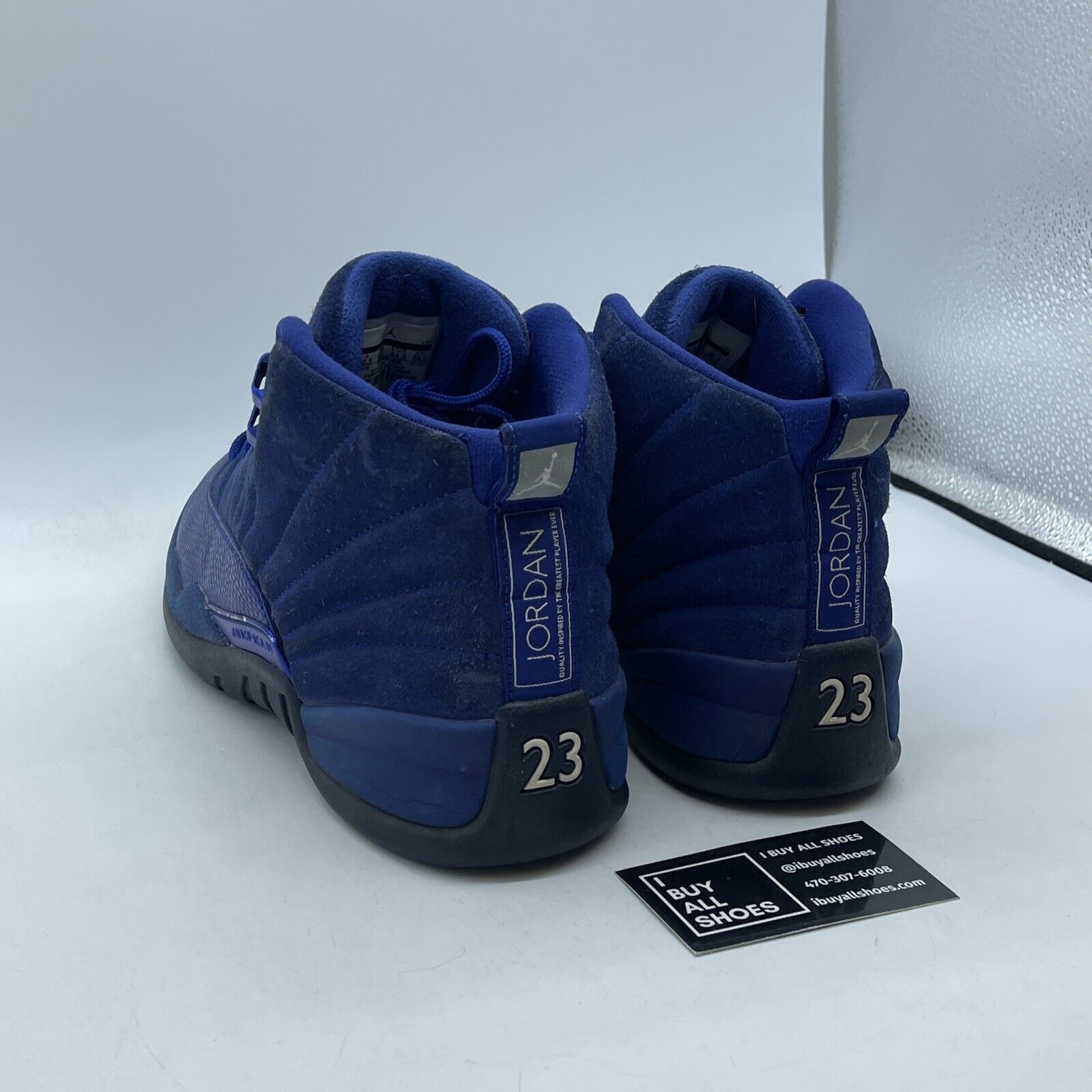 Size 10.5 - Air Jordan 12 Retro Deep Royal Blue Black White Suede (130690-400)