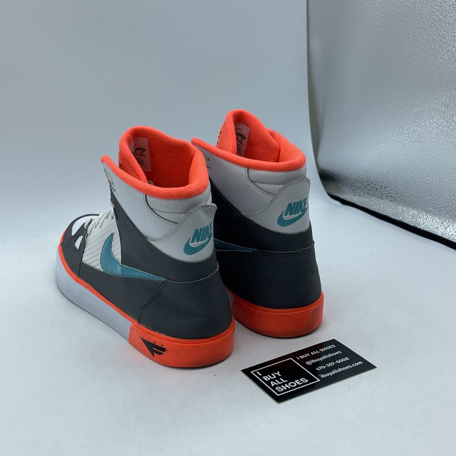 Size 9 - Nike Flight AC Orange Grey Blue White Black Suede Leather (577128-130)