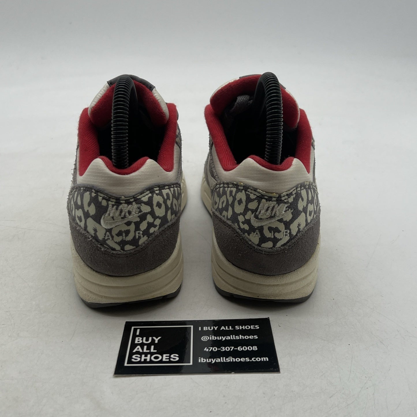 Size 5 - Nike Air Max 1 Grey Leopard W (319986-099)