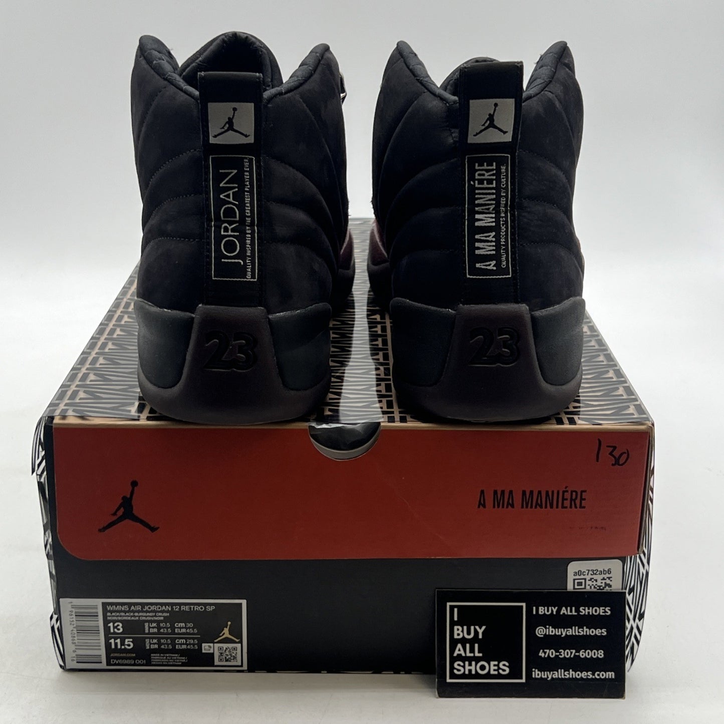 Size 13 - Air Jordan 12 Retro SP x A Ma Maniere Mid Black W (DV6989-001)