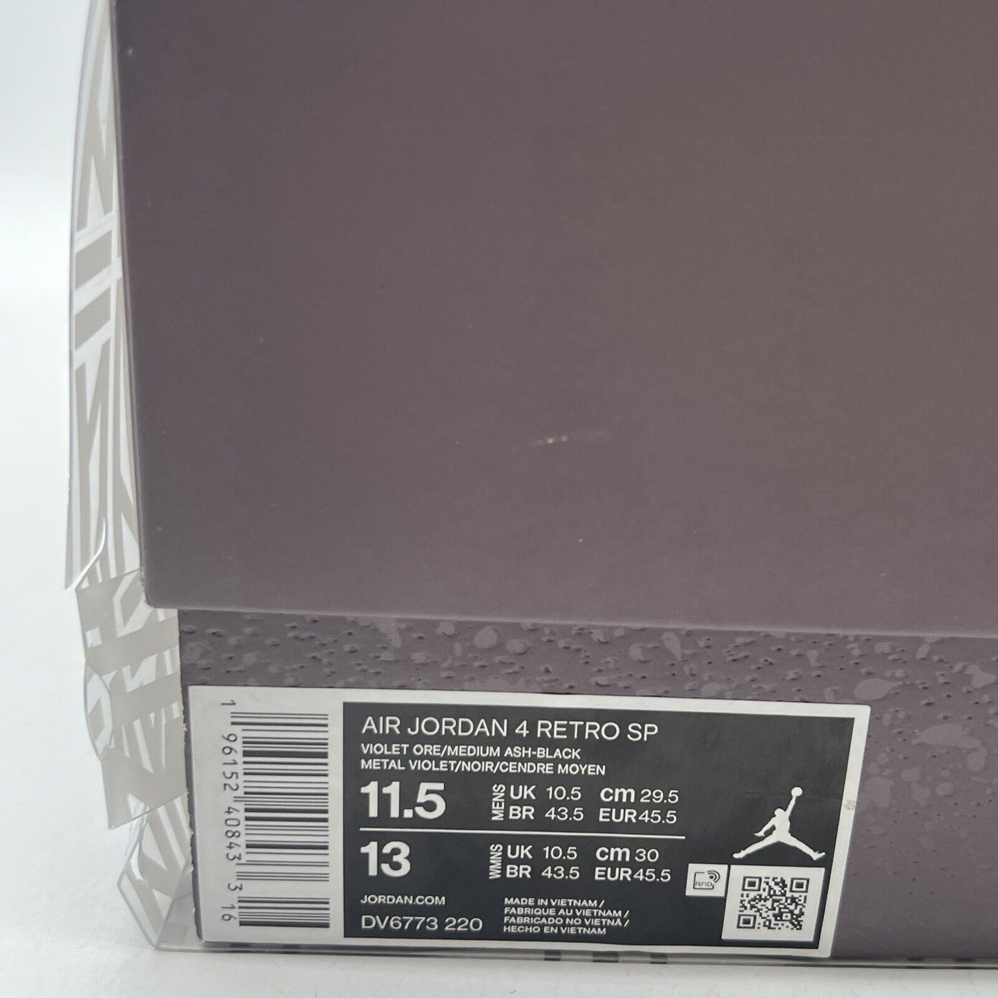 Size 11.5 - Jordan 4 Retro x A Ma Maniere Mid Violet Ore Black (DV6773-220)