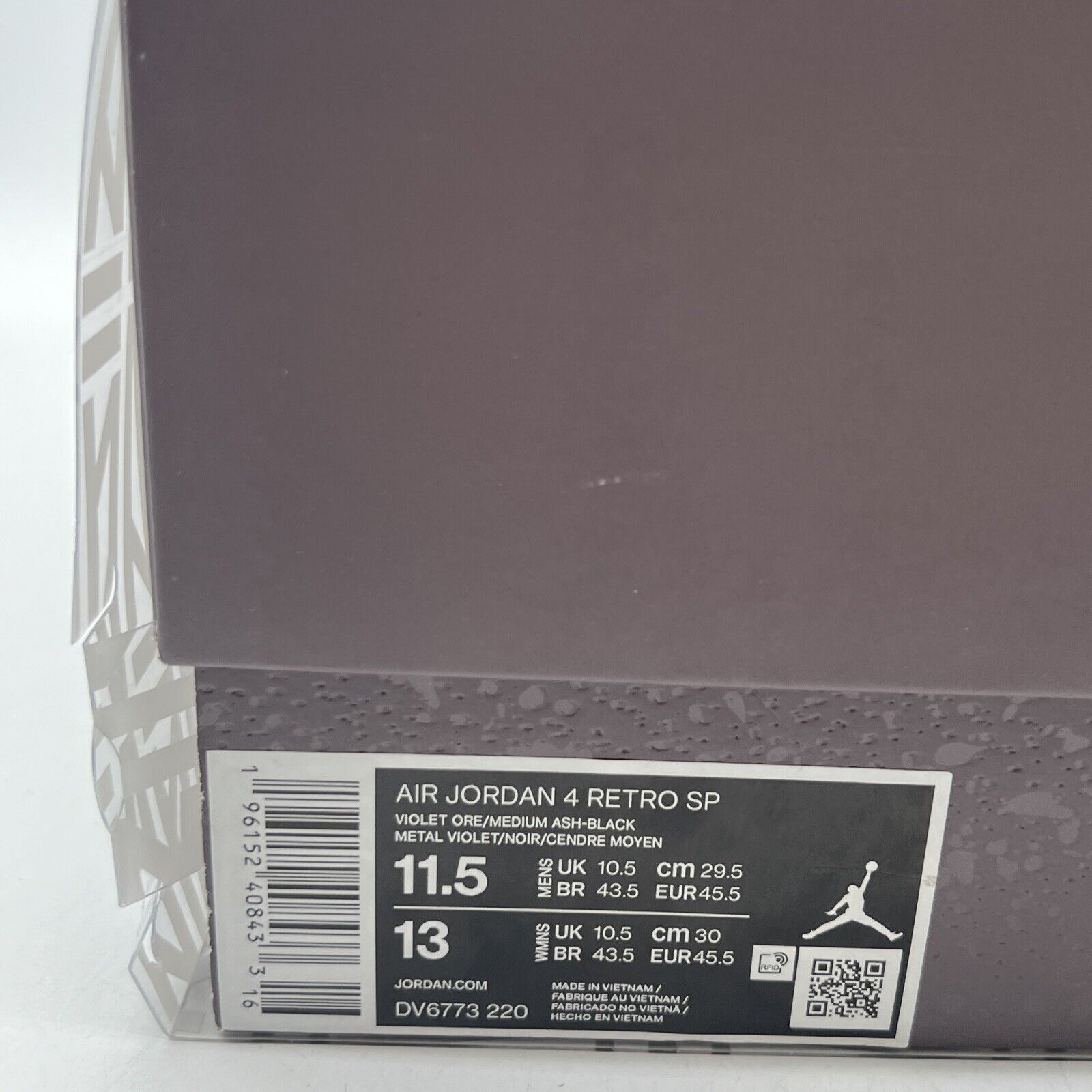 Size 11.5 - Jordan 4 Retro x A Ma Maniere Mid Violet Ore Black (DV6773-220)