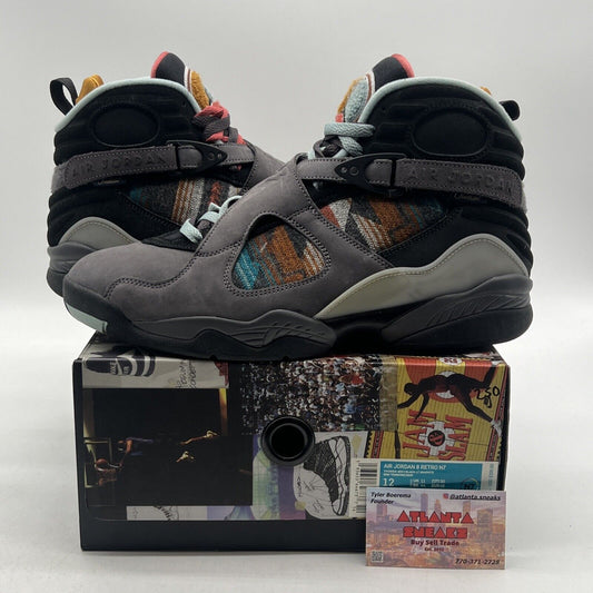 Size 12 - Air Jordan 8 Retro SP N7 Pendleton Black Suede (CQ9601-001)