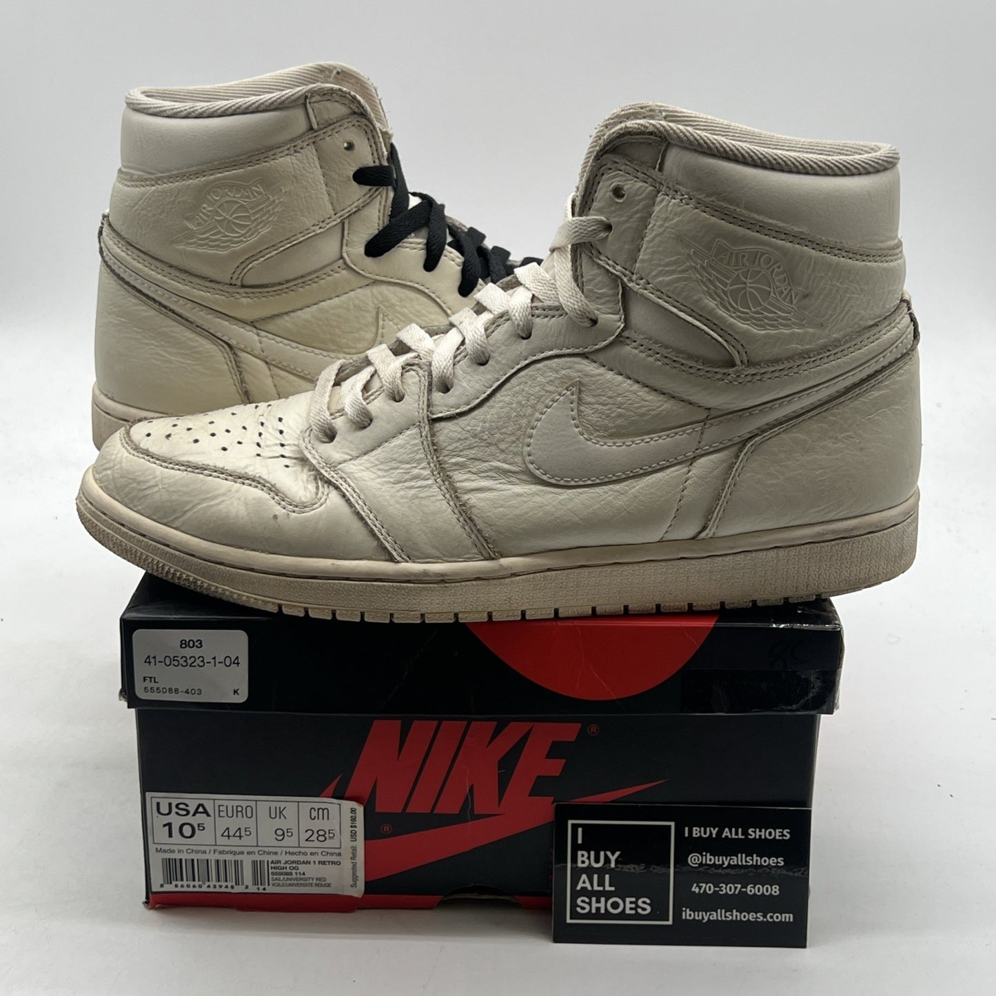 Size 10.5 - Air Jordan 1 Retro OG High Sail (555088-114)
