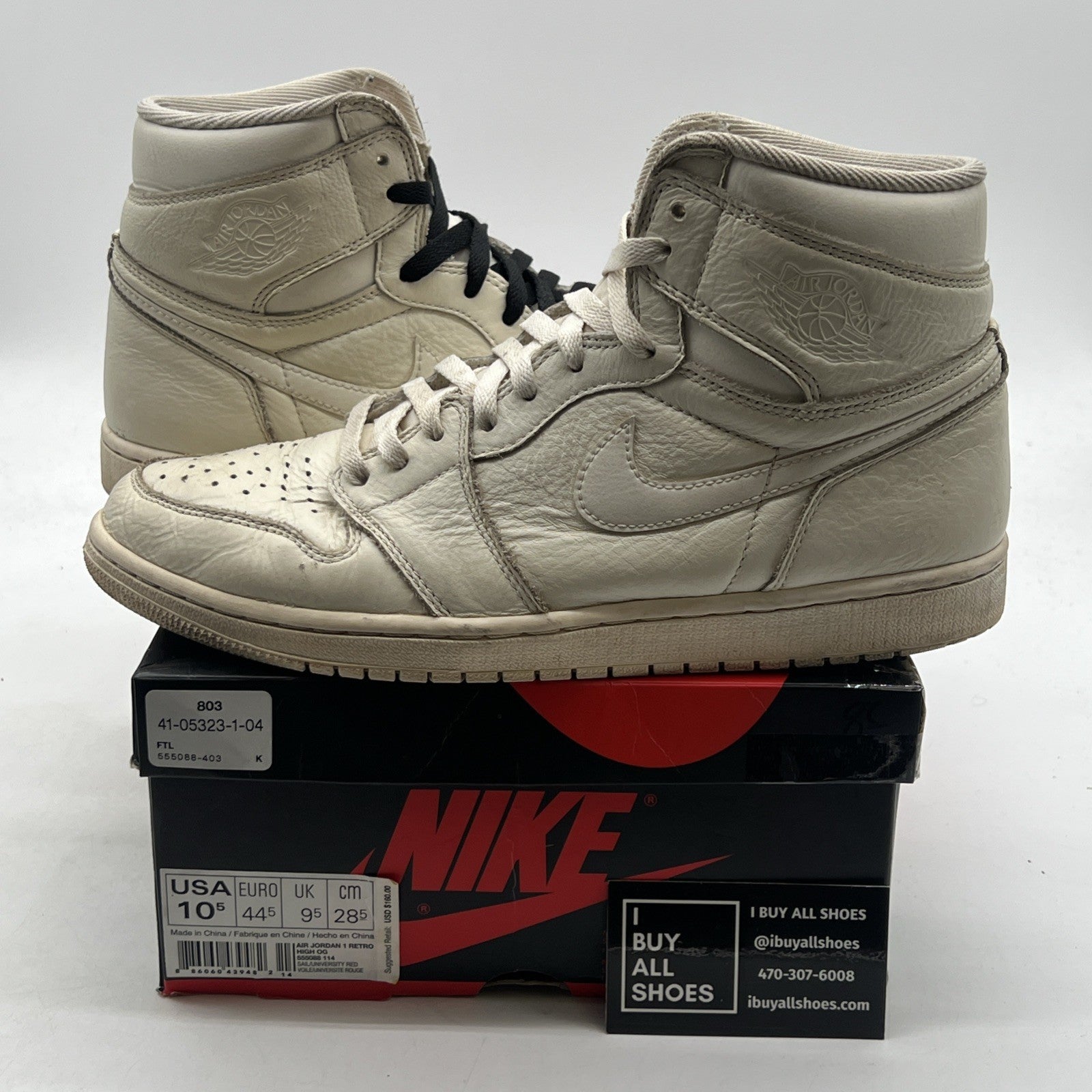 Size 10.5 - Air Jordan 1 Retro OG High Sail (555088-114)