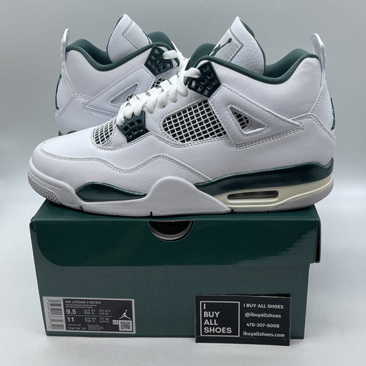 Size 9.5 - Air Jordan 4 Retro Oxidized Green White Leather (FQ8138-103)