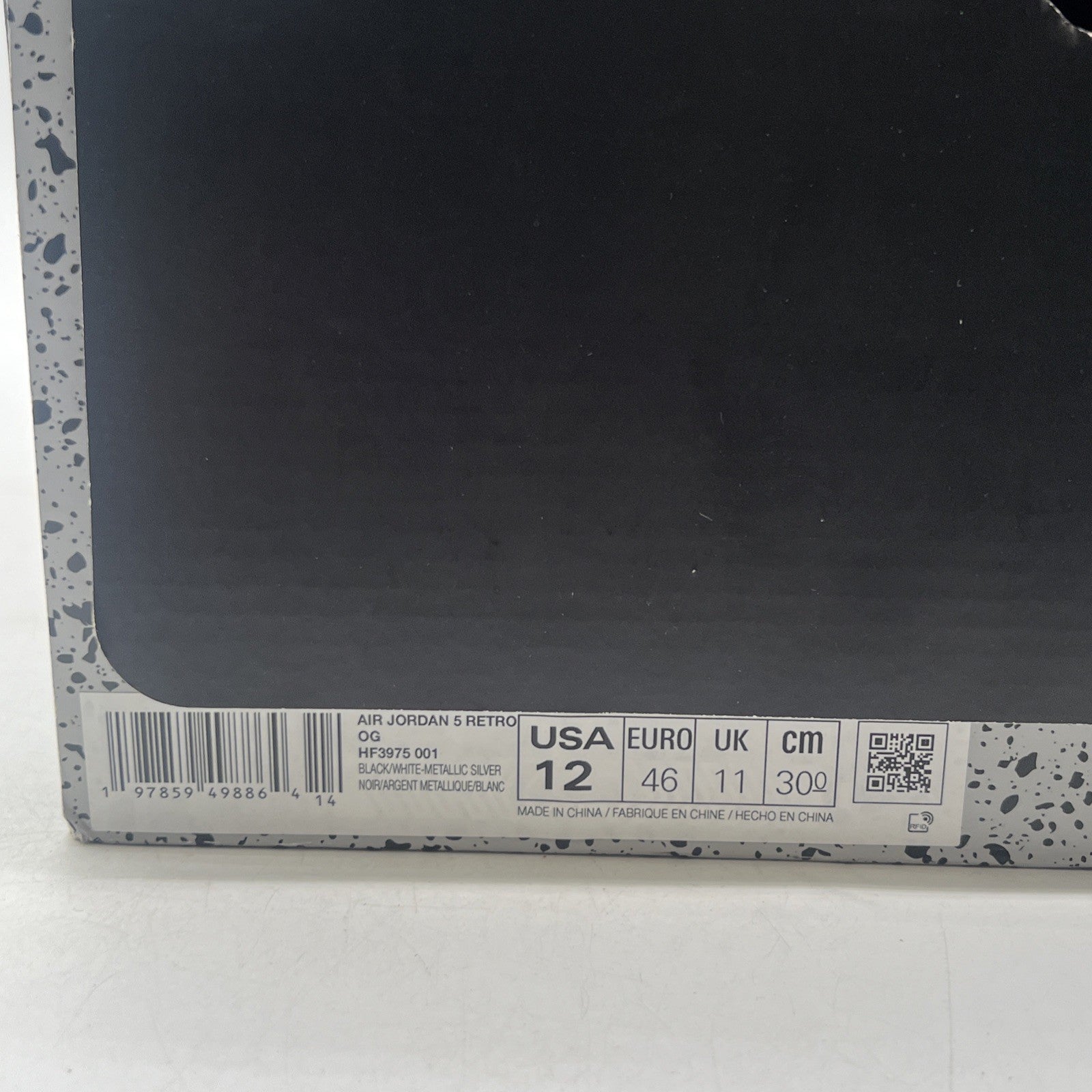 Size 12 - Air Jordan 5 Retro OG Black Metallic Reimagined (HF3975-001)