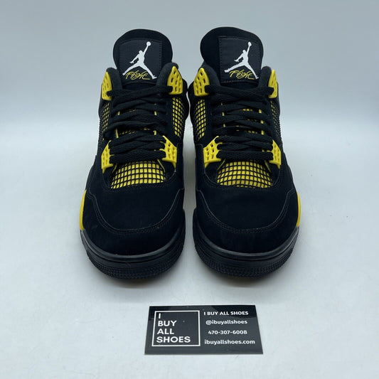 Size 10.5 - Jordan 4 Retro Mid Thunder Black Yellow White Suede (DH6927-017)