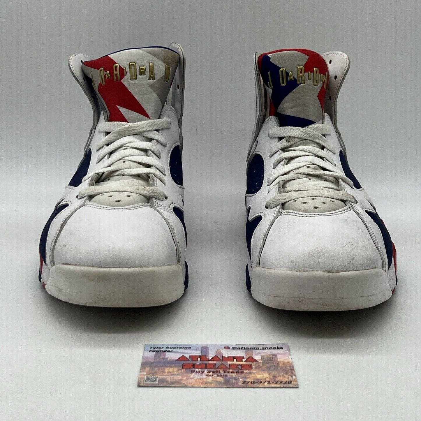 Size 12 - Air Jordan 7 Retro Tinker Alternate Navy Blue Red White Leather Used