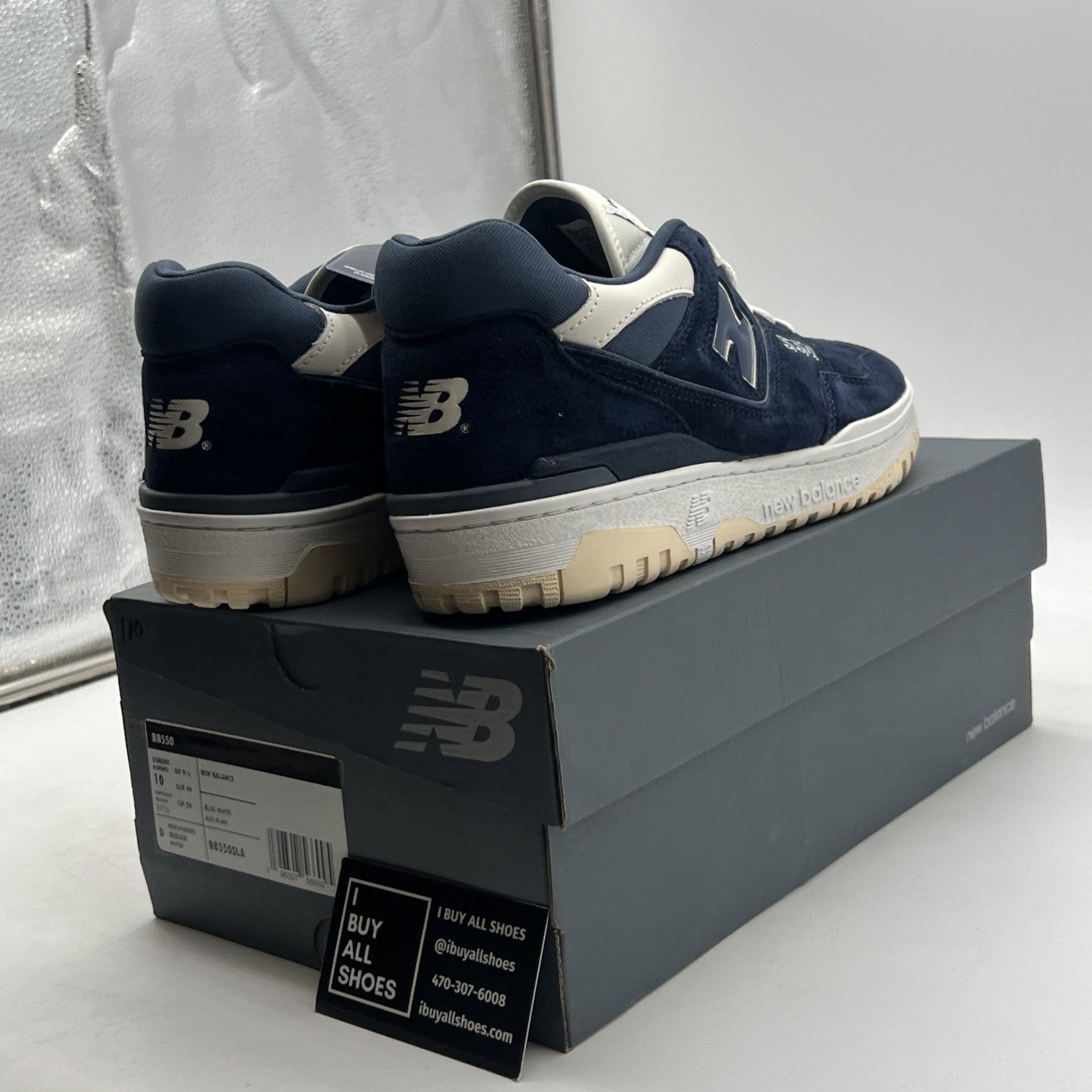 Size 10 - New Balance 550 Suede Indigo Navy Blue Sneakers Shoes (BB550SLA)