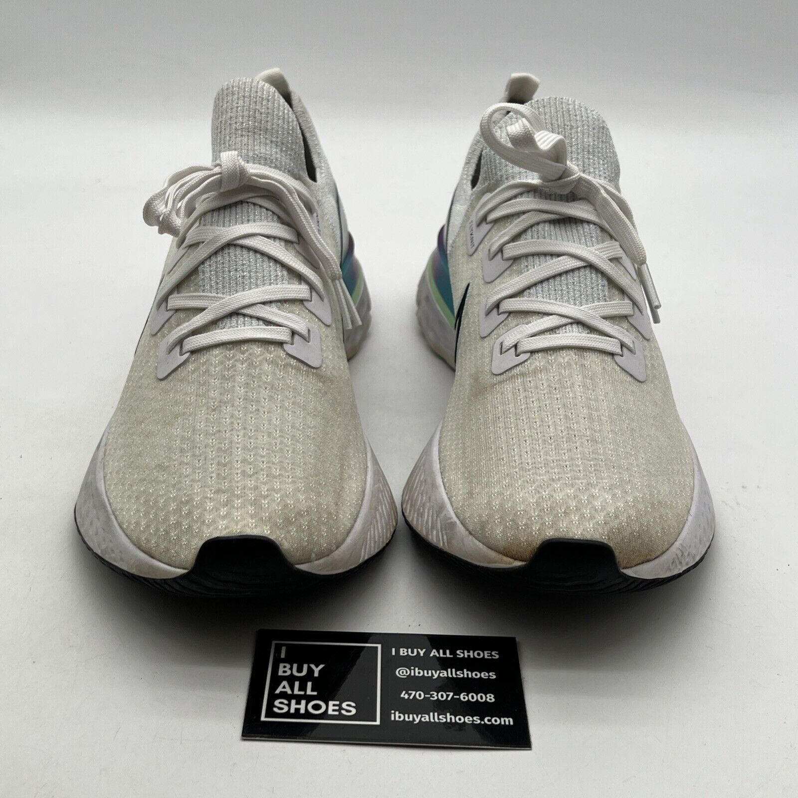 Size 11.5 - Nike React Infinity Run Flyknit White Vapor Green (CD4371-102)