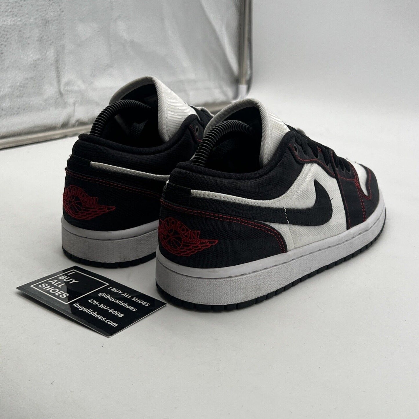 Size 8.5 - Air Jordan 1 SE Utility Low White Black Red W (DD9337-106)