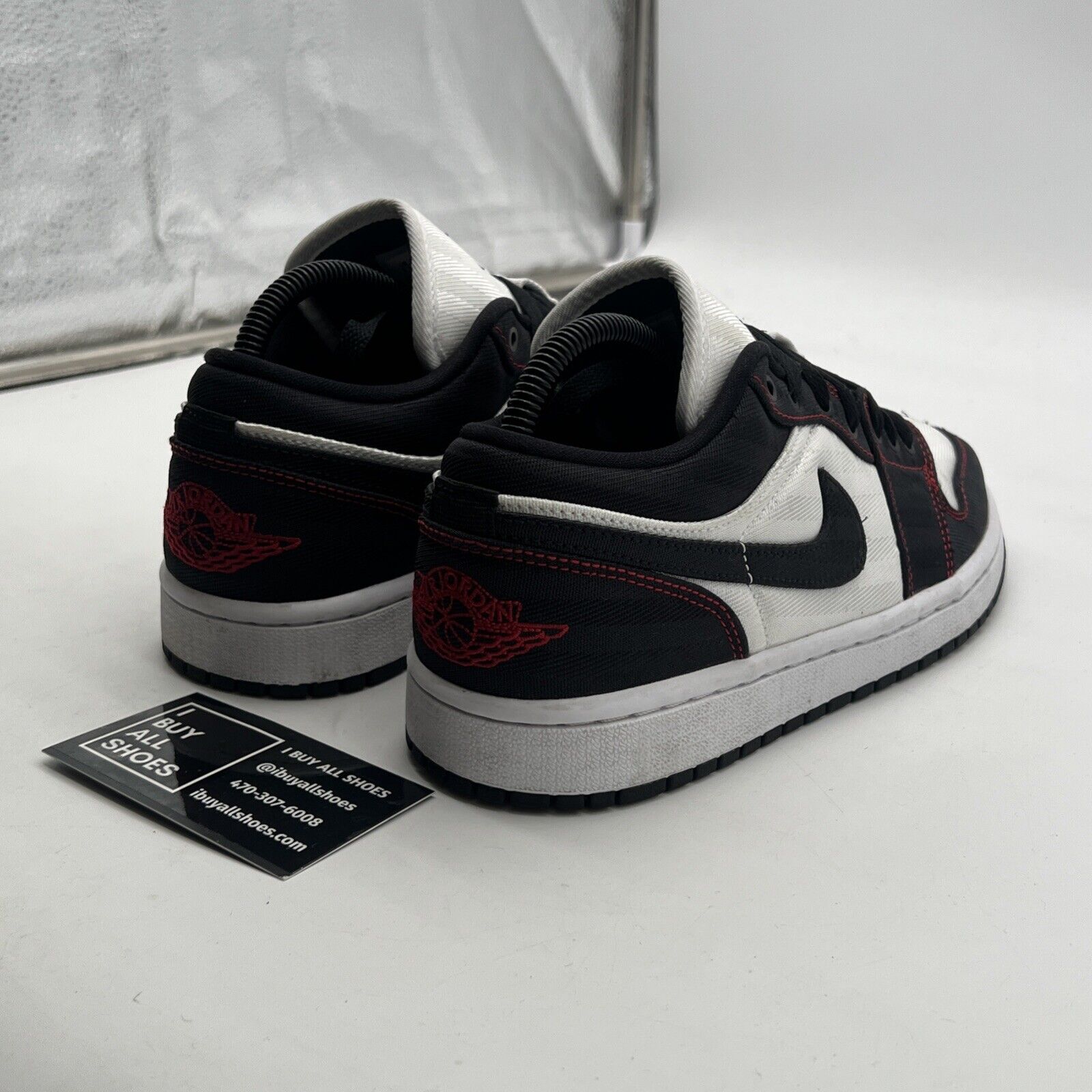 Size 8.5 - Air Jordan 1 SE Utility Low White Black Red W (DD9337-106)