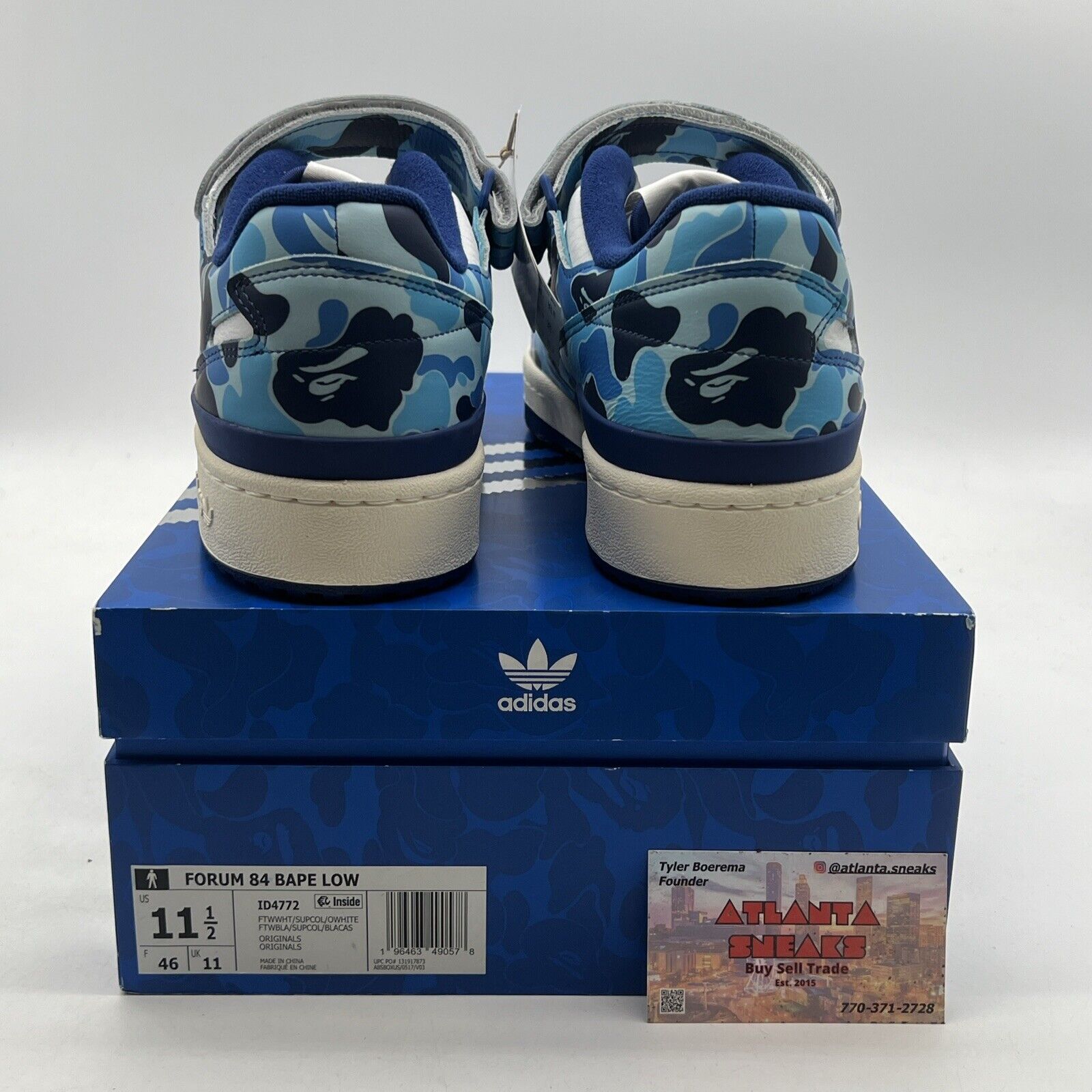 Size 11.5 -  Adidas Forum 84 Low 'Bape 30th Anniversary Blue Camo' (ID4772)