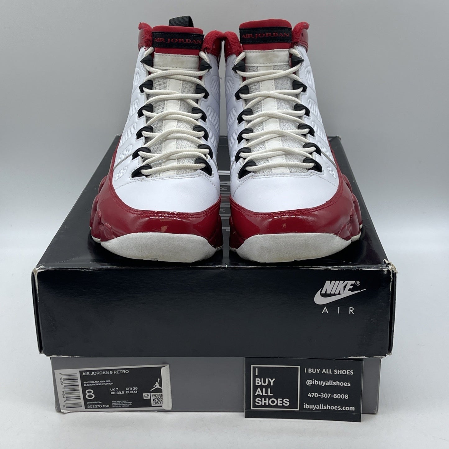 Size 8 - Air Jordan 9 Retro Gym Red White Black Leather (302370-160)