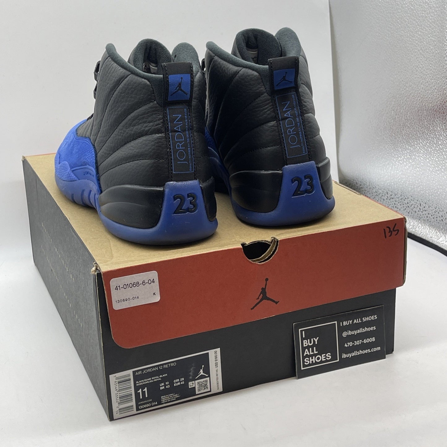 Size 11 - Air Jordan 12 Retro 2009 Nubuck Blue Black Suede Leather (130690-014)