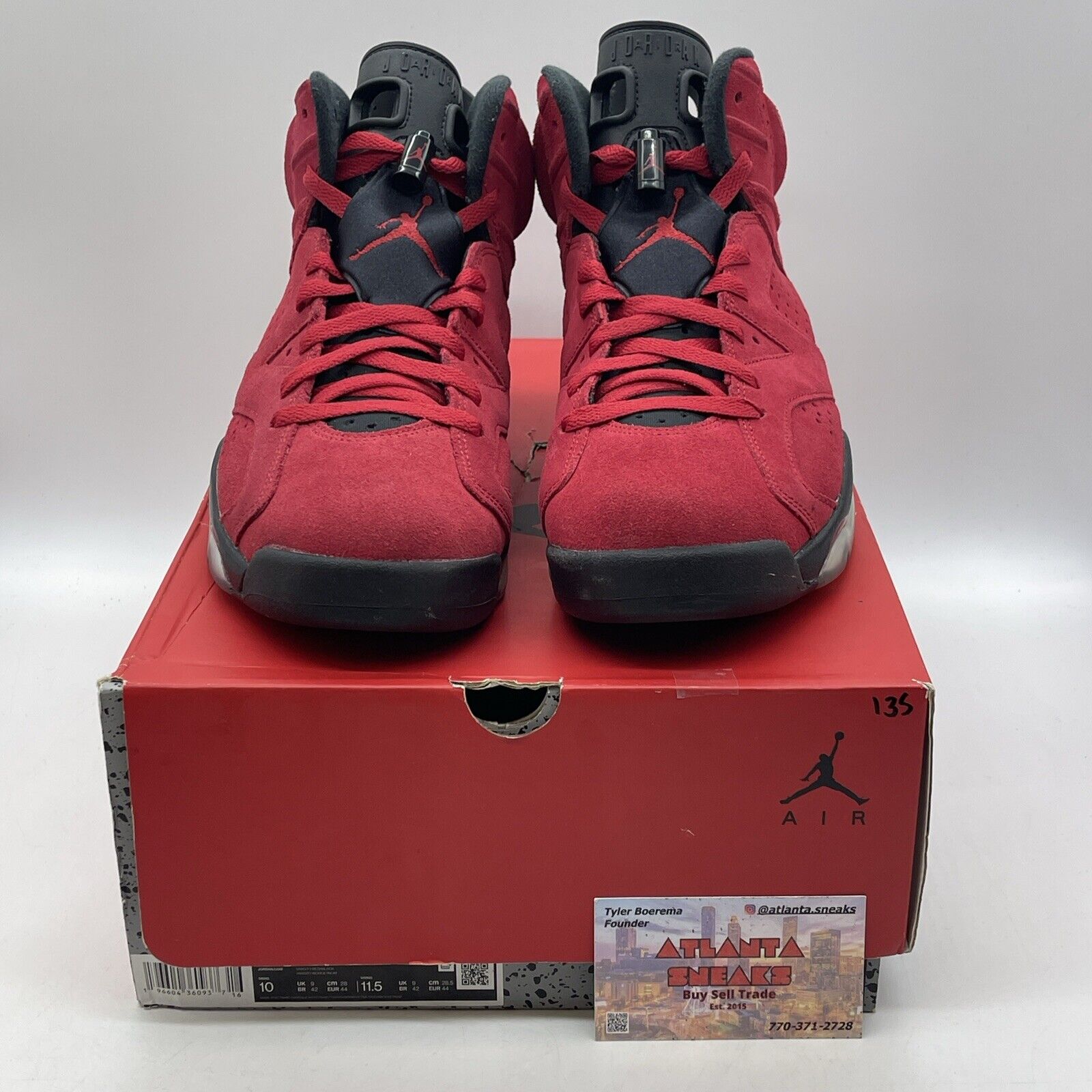 Size 10 - Air Jordan 6 Retro Toro Bravo Red Suede Black White (CT8529-600)