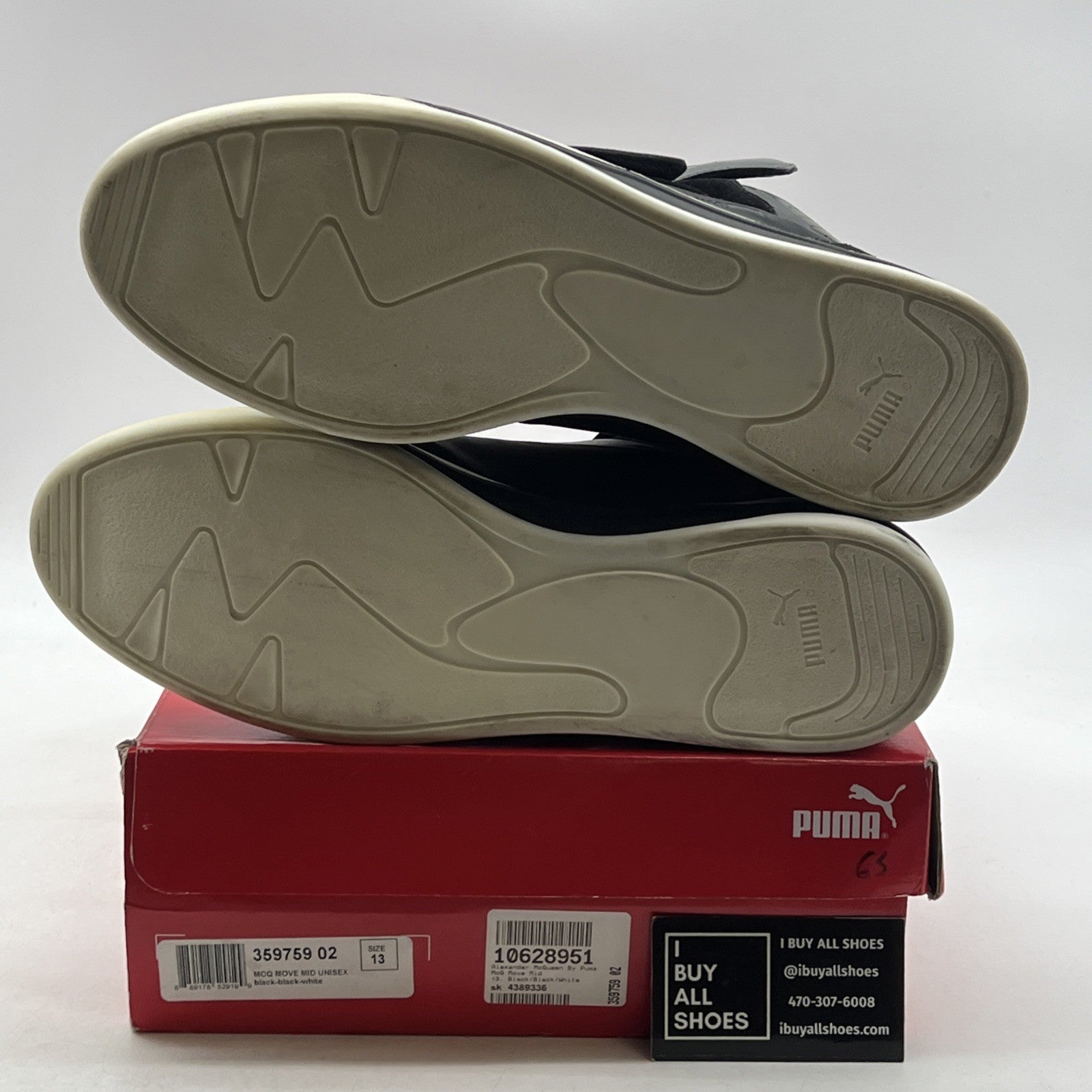 Size 13 - PUMA Move Mid x Alexander McQueen Black/Black-White (359759-02)