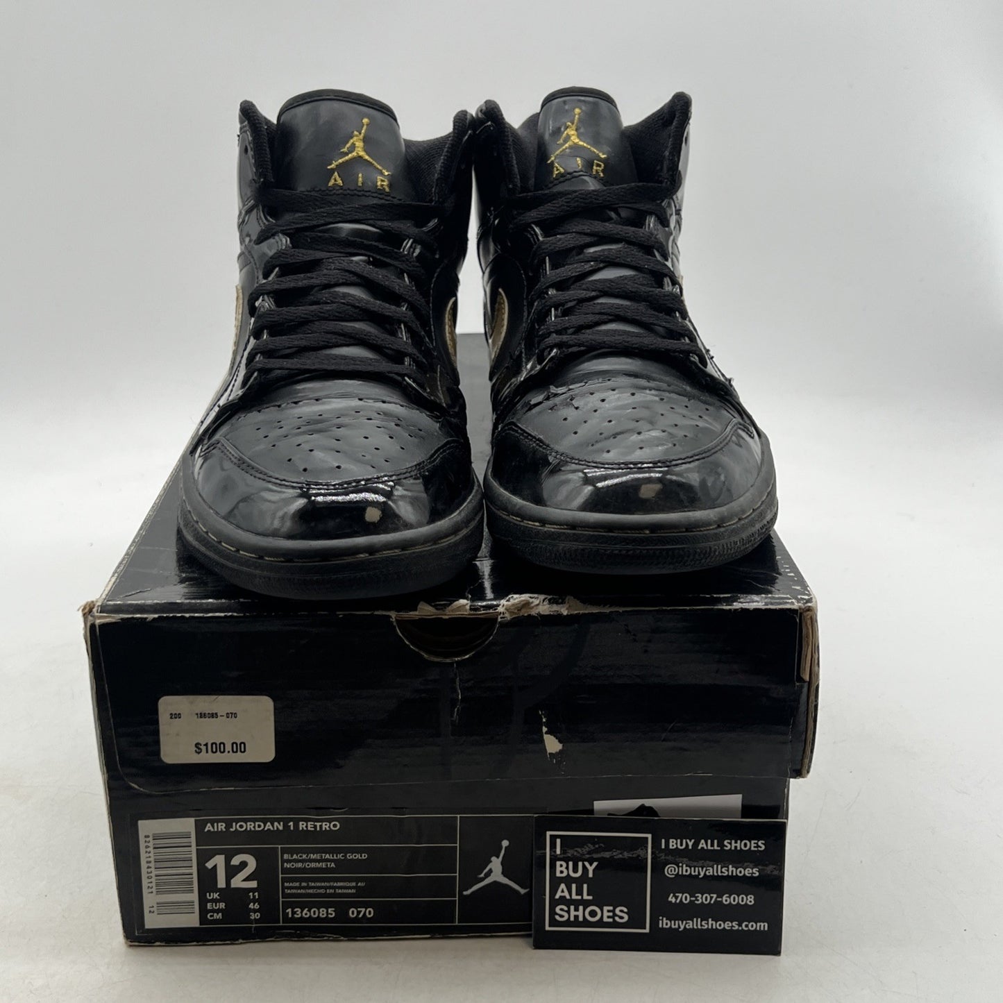 Size 12 - Air Jordan 1 Retro PL 2003 Metallic Gold (136085-070)