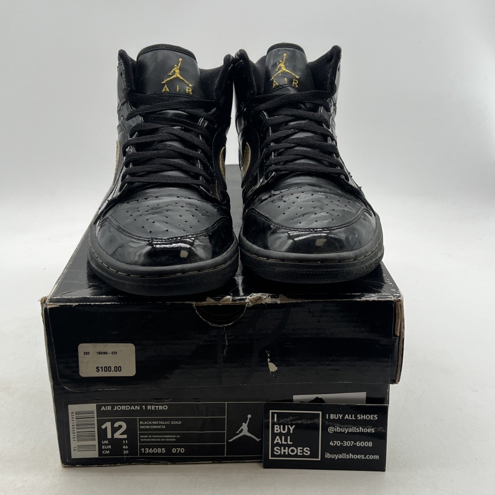 Size 12 - Air Jordan 1 Retro PL 2003 Metallic Gold (136085-070)