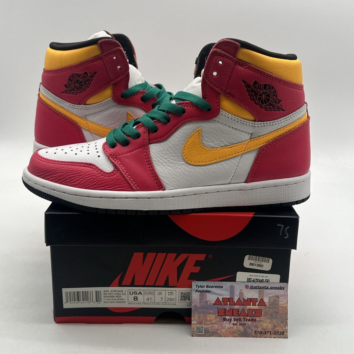 Size 8 - Air Jordan 1 Retro High OG Light Fusion Red 2021 (555088-603)