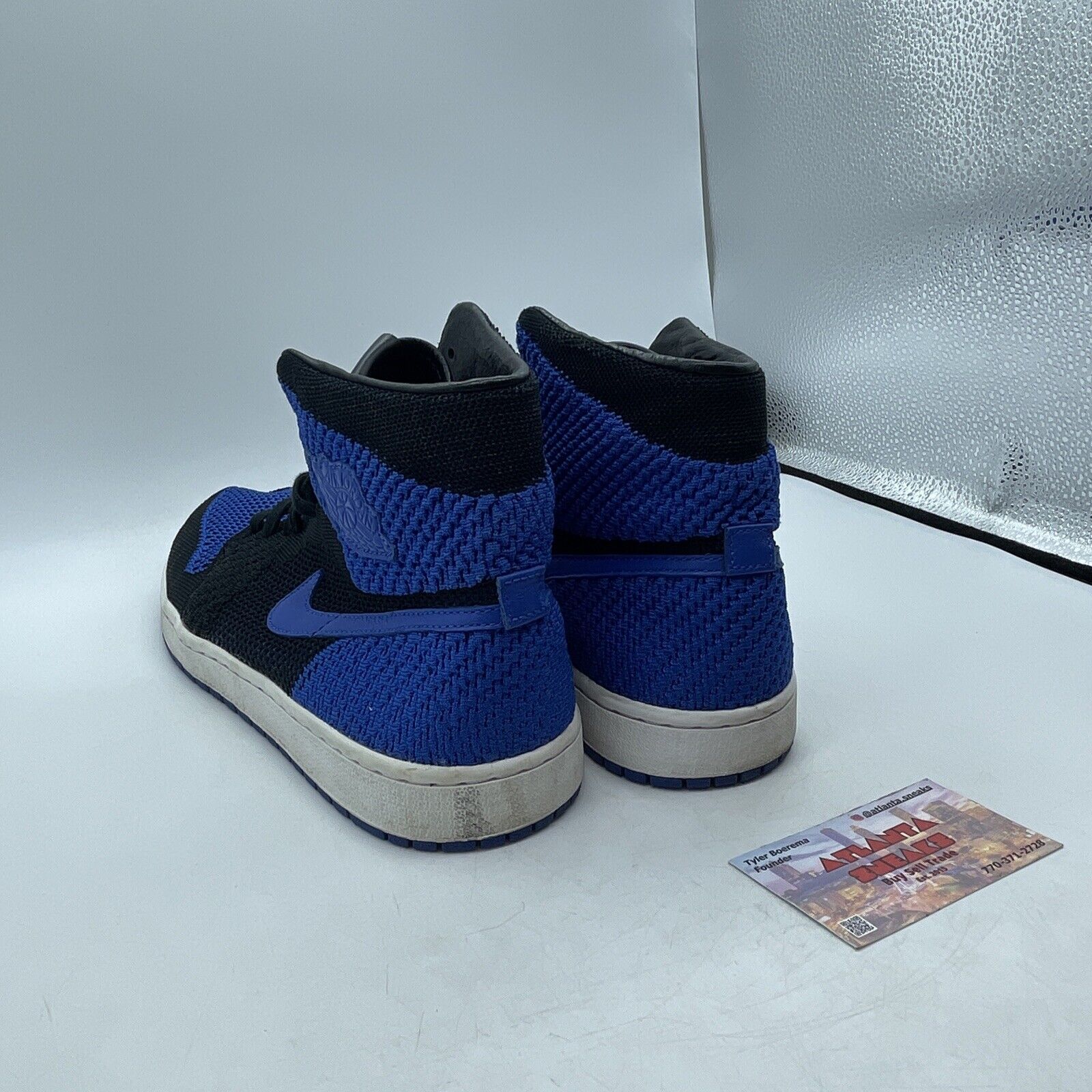 Size 10.5 - Air Jordan 1 Retro OG Flyknit High Royal Blue Black  (919704-006)