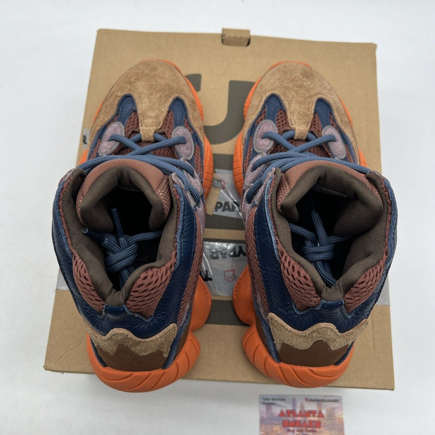 Size 7.5 - adidas Yeezy 500 High Tactical Orange Blue Suede (GW2873)