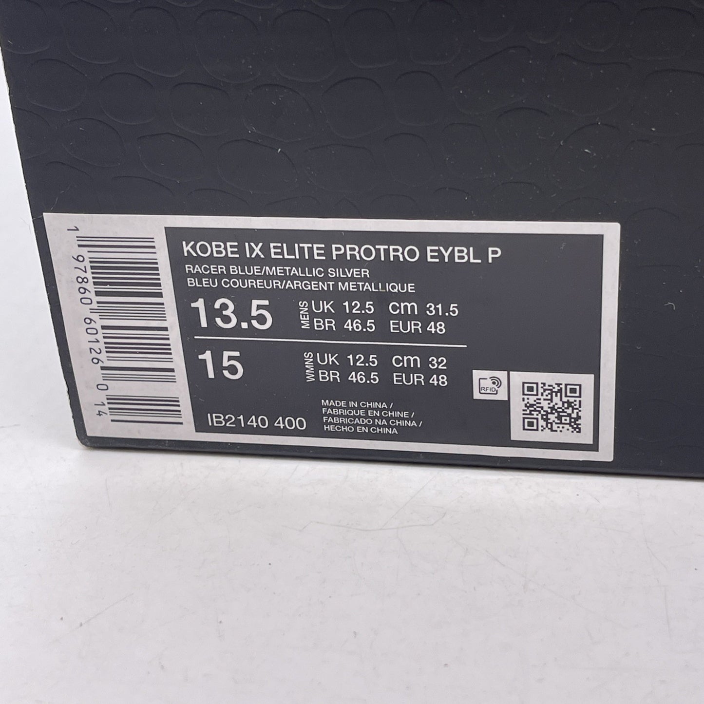 Size 13.5 - Nike Kobe 9 Elite Protro PE Low EYBL (IB2140-400)