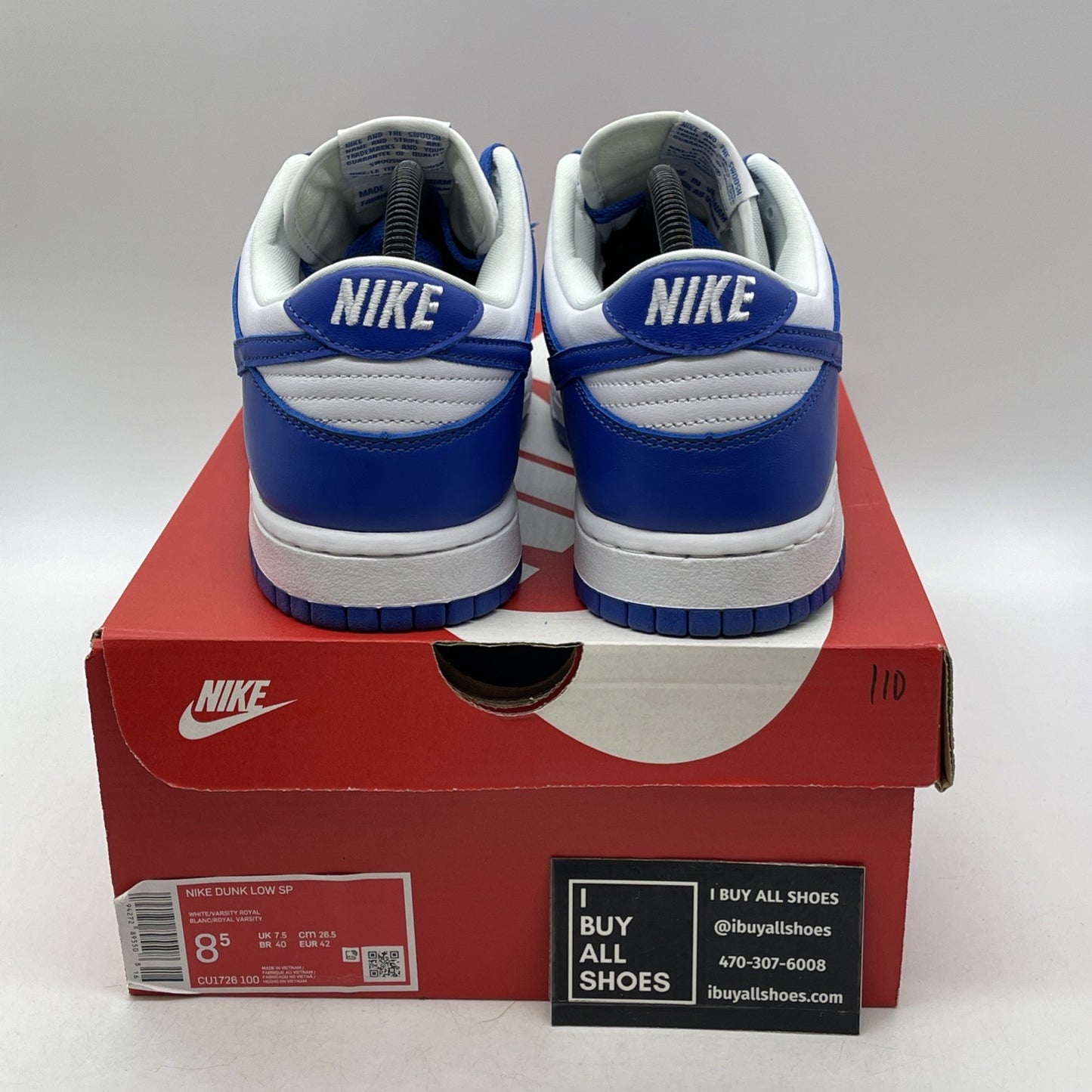 Size 8.5 - Nike Dunk Low Retro SP Kentucky 2020 (CU1726-100)