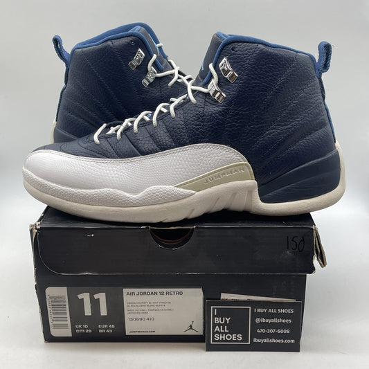 Size 11 - Air Jordan 12 Retro 2012 Obsidian Blue White Leather (130690-410)