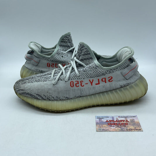 Size 12 - adidas Yeezy Boost 350 V2 Low Blue Tint Grey Red Suede (B37571)