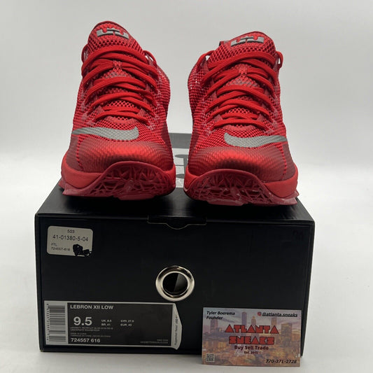 Size 9.5 - Nike LeBron 12 Low University Red (724557-616)