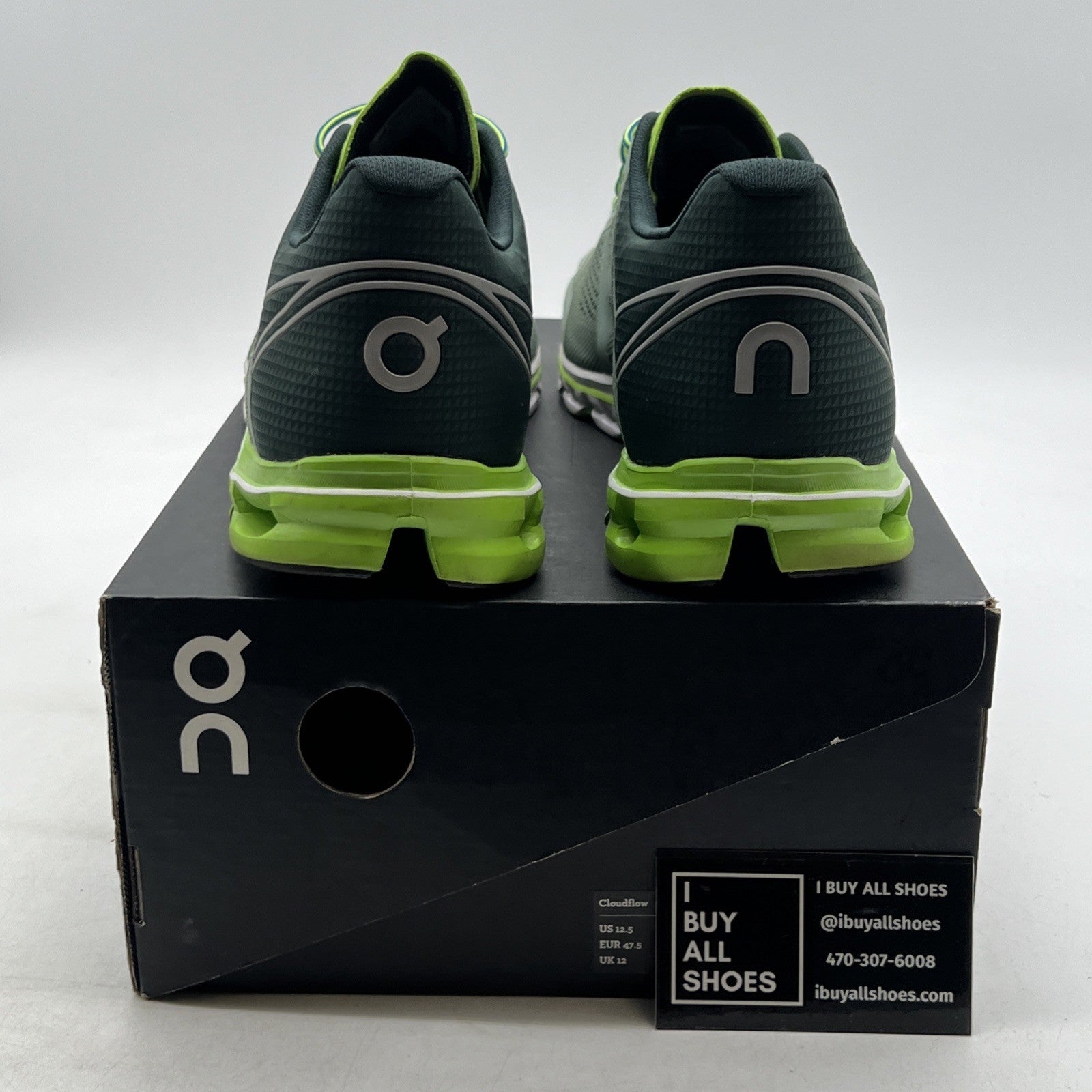 Size 12.5 - ON Cloudflow womens running shoes Moss/Lime