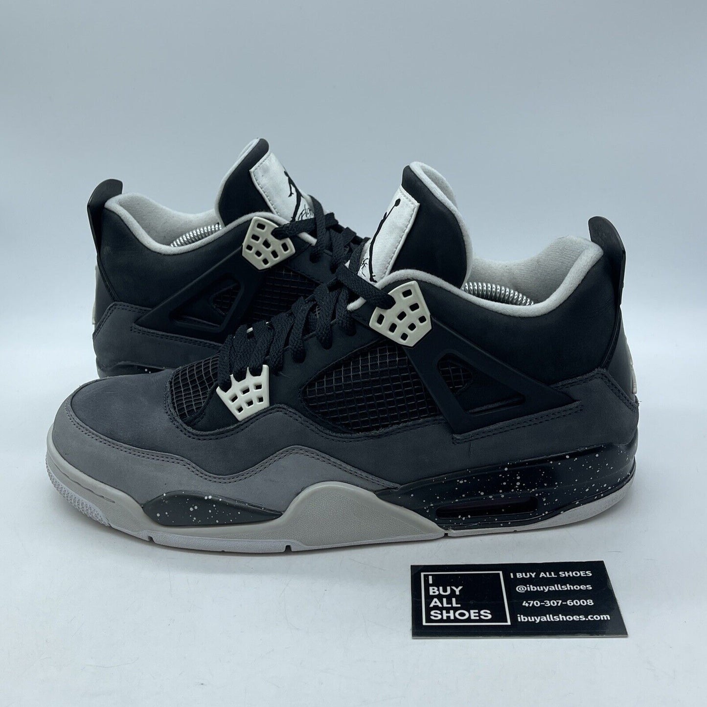 Size 11.5 - Air Jordan 4 Retro 2013 Fear Black White Grey Suede (626969-030)