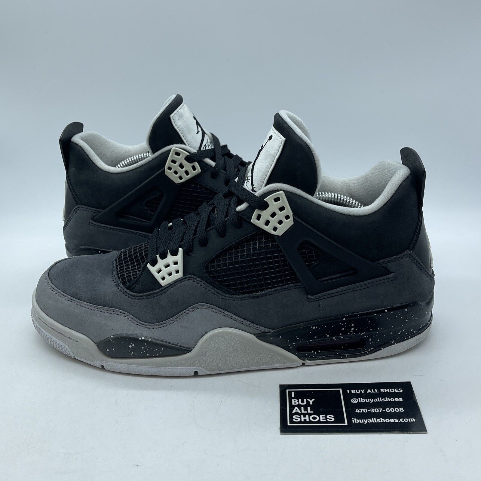 Size 11.5 - Air Jordan 4 Retro 2013 Fear Black White Grey Suede (626969-030)