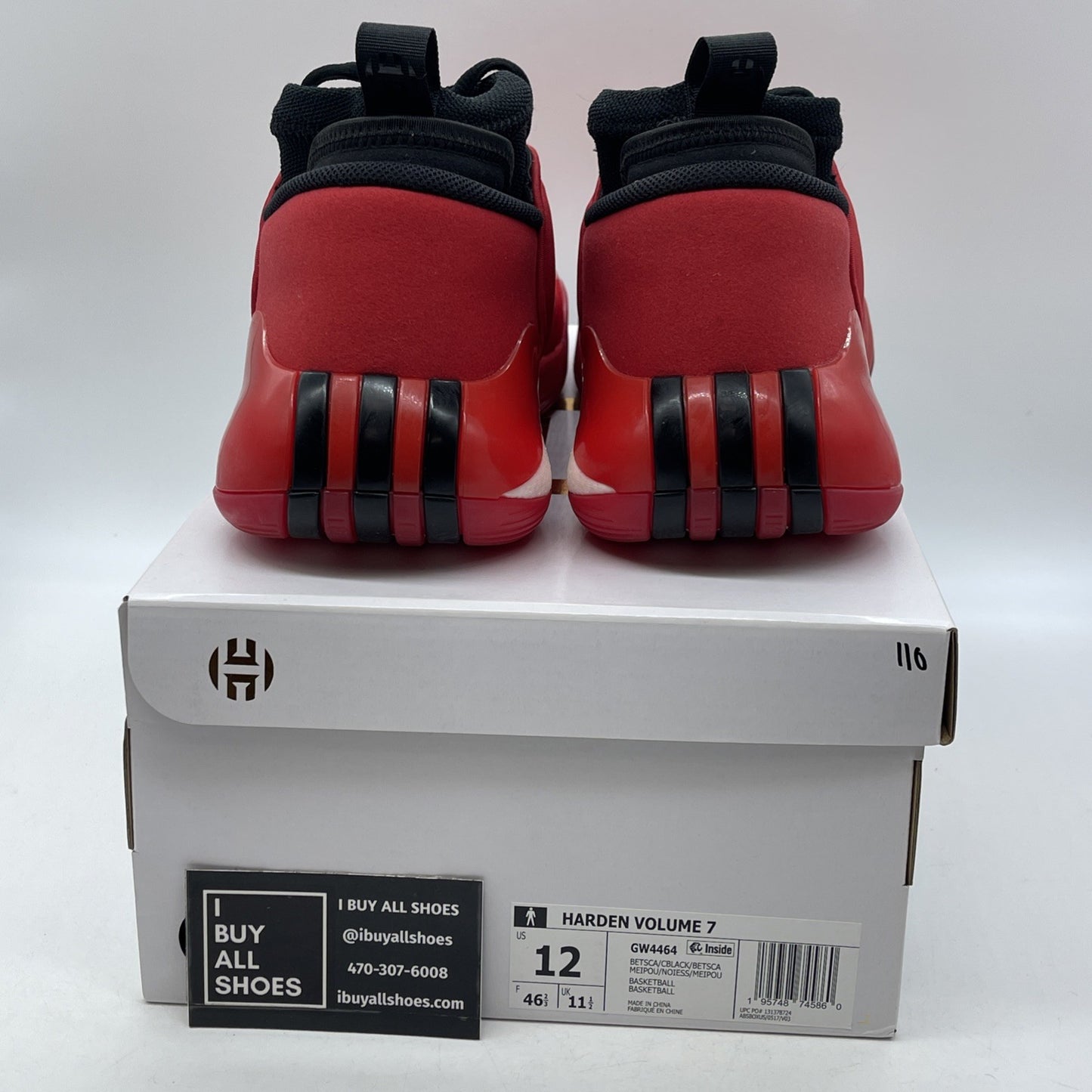 Size 12 - adidas Harden Vol. 7 Scarlet Red Black Suede Leather (GW4464)